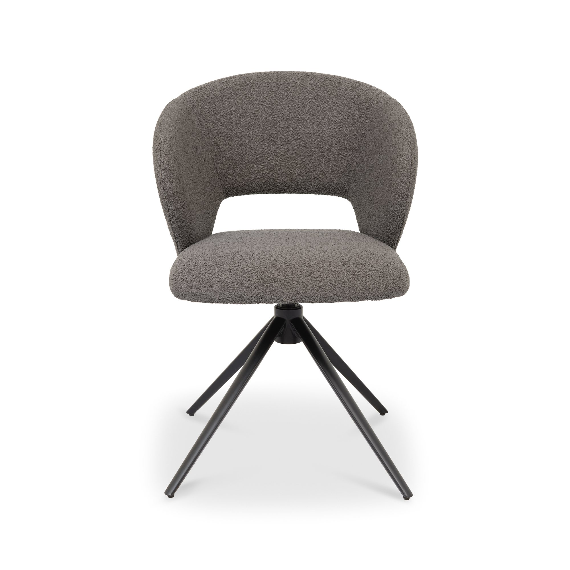 Stella - Swivel Chair in Grey Boucle Fabric