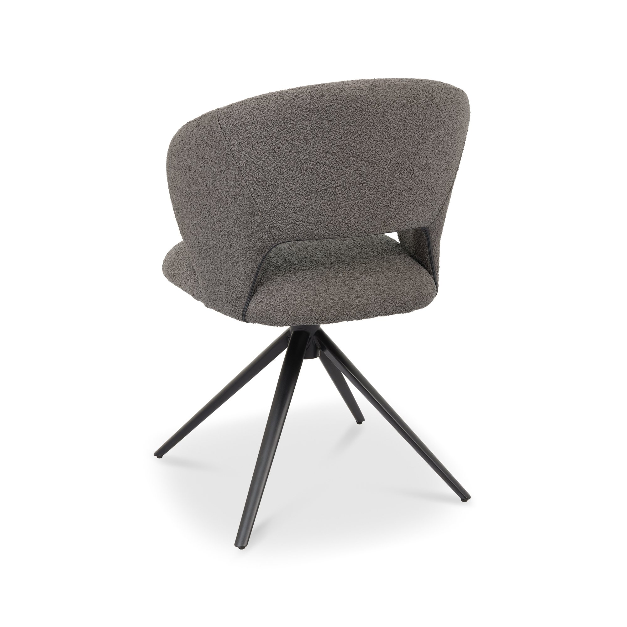 Stella - Swivel Chair in Grey Boucle Fabric