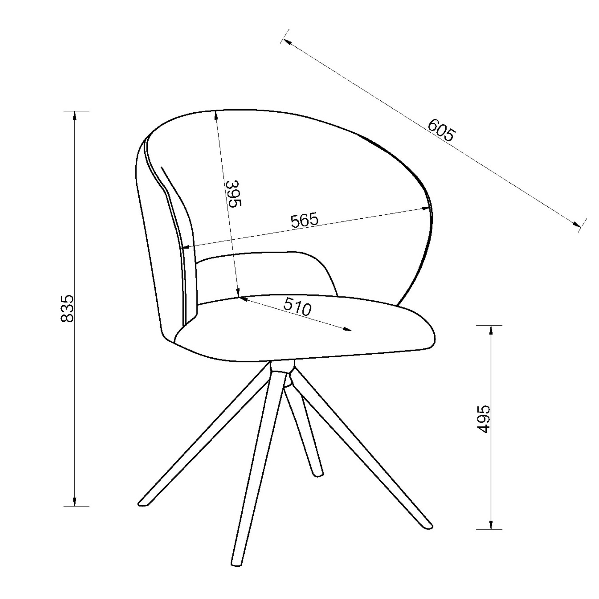 Stella - Swivel Chair in Grey Boucle Fabric