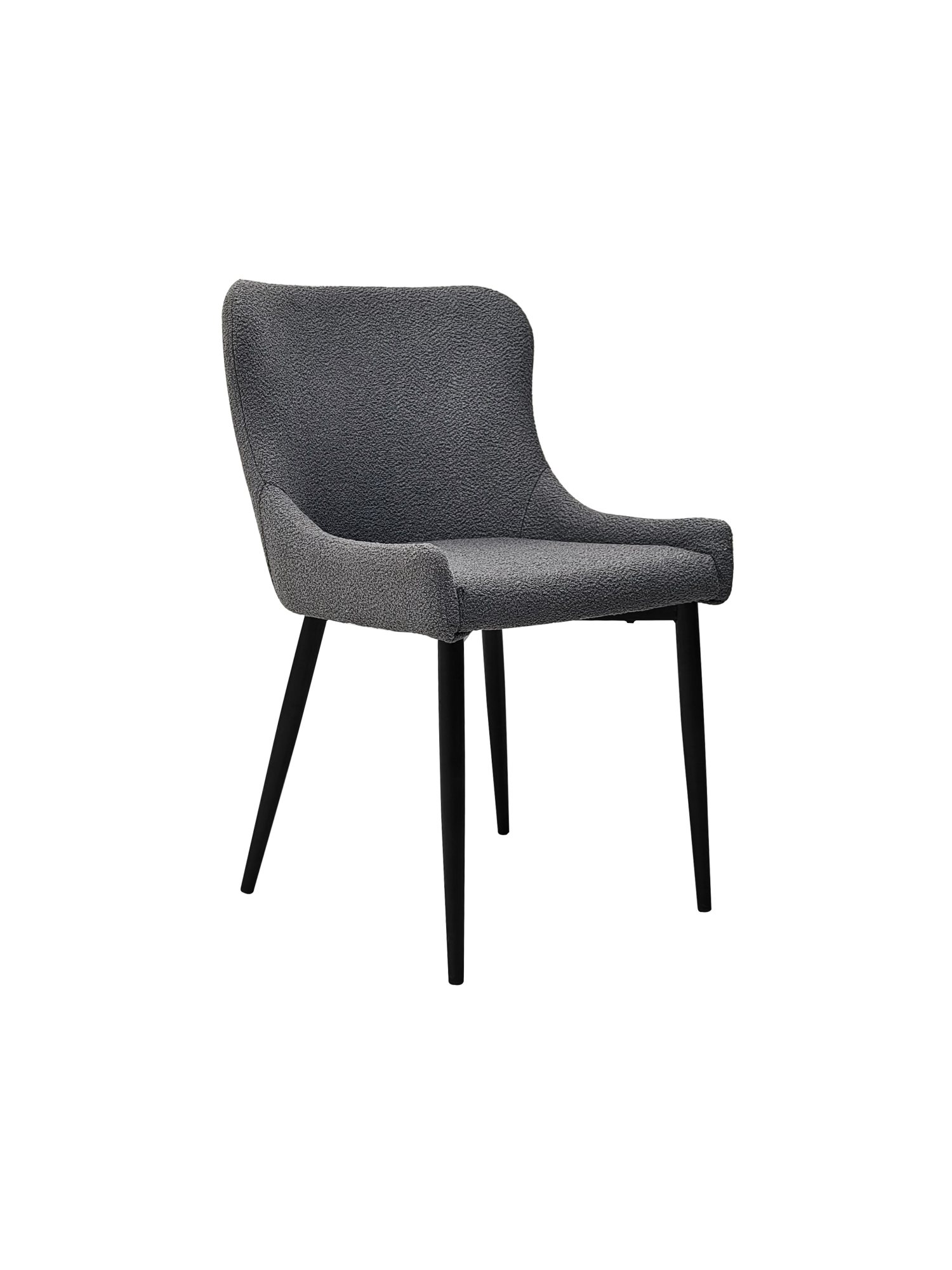 Rubens - Dining Chair in Grey Boucle Fabric (Pair)