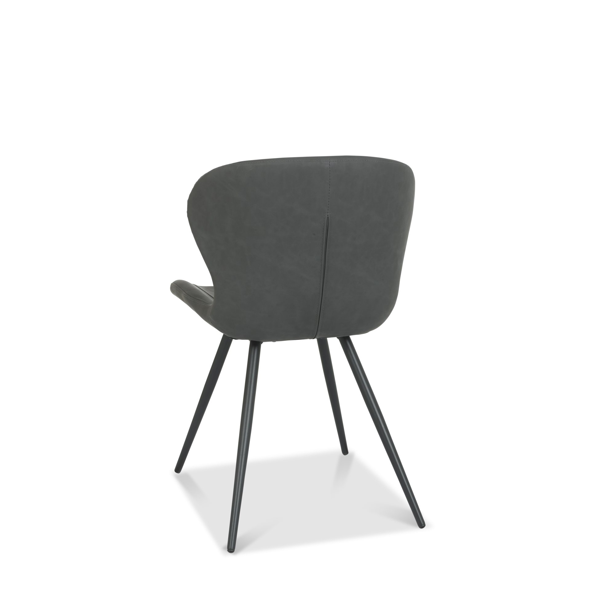 Arlo - Dining Chair in Dark Grey Vintage Faux Leather (Pair)