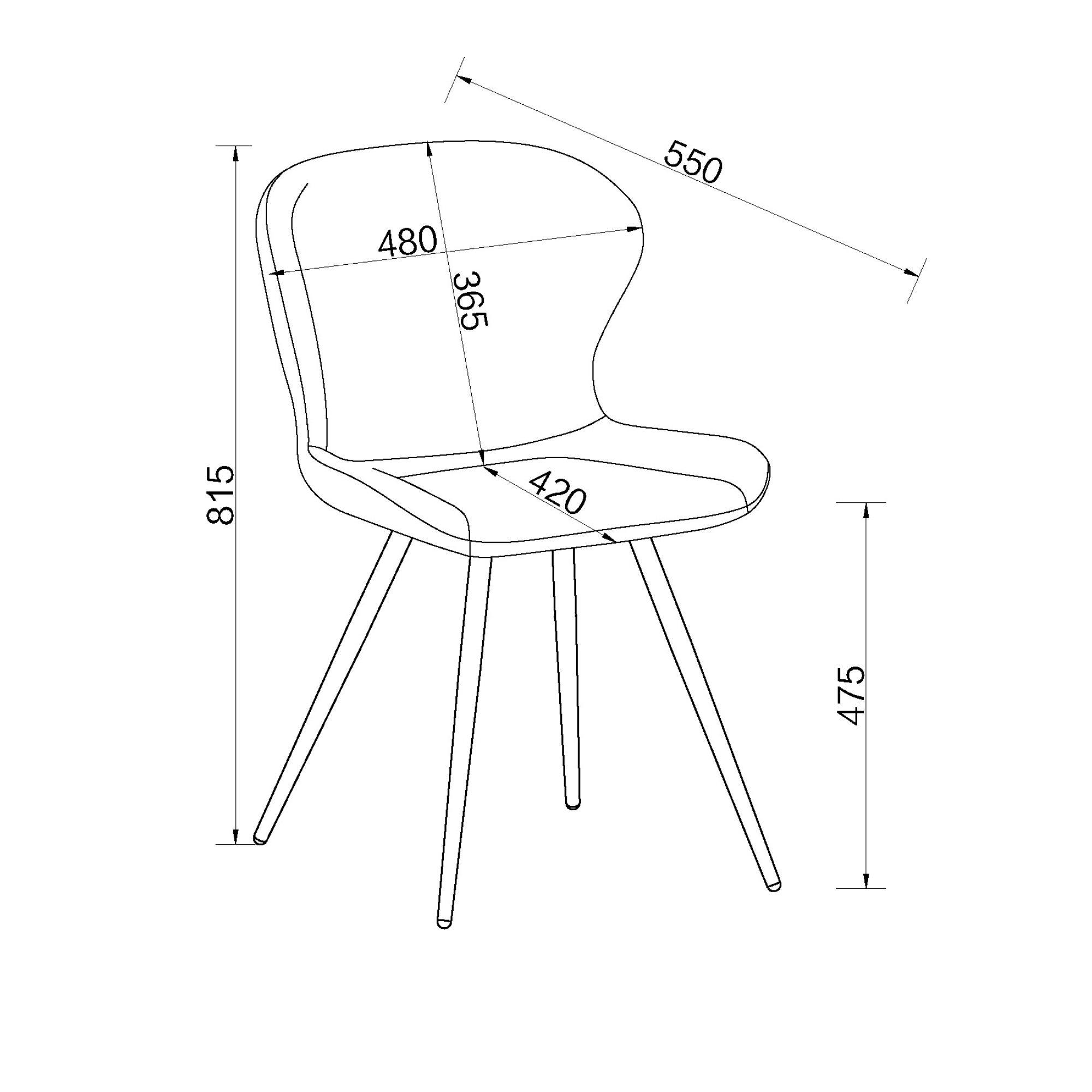 Arlo - Dining Chair in Dark Grey Vintage Faux Leather (Pair)
