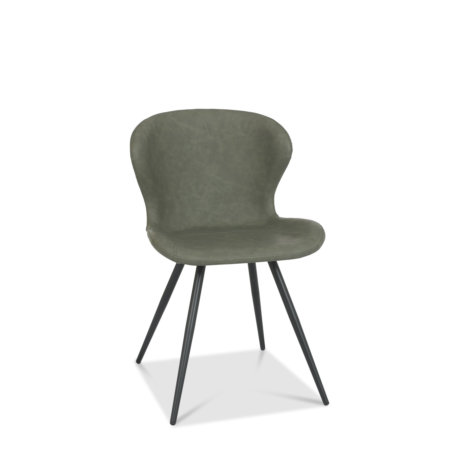 Arlo - Dining Chair in Olive Vintage Faux Leather (Pair)