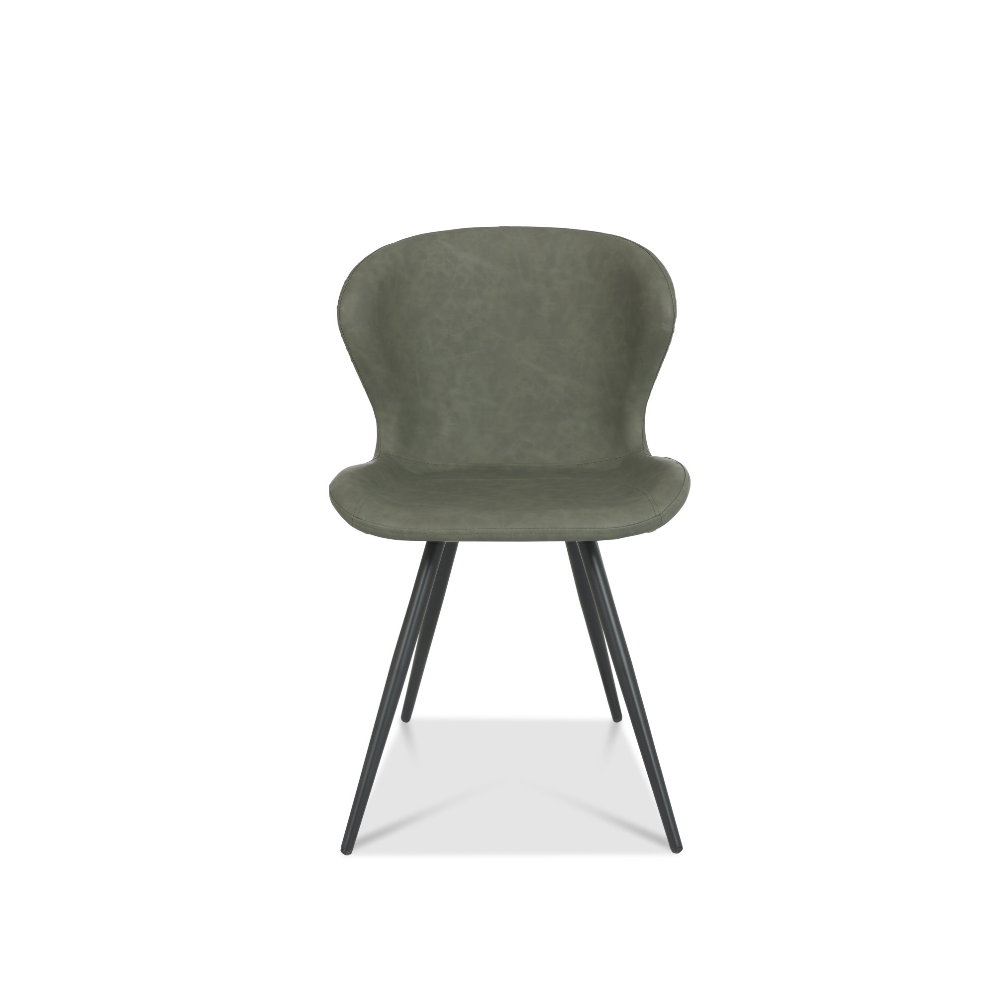 Arlo - Dining Chair in Olive Vintage Faux Leather (Pair)