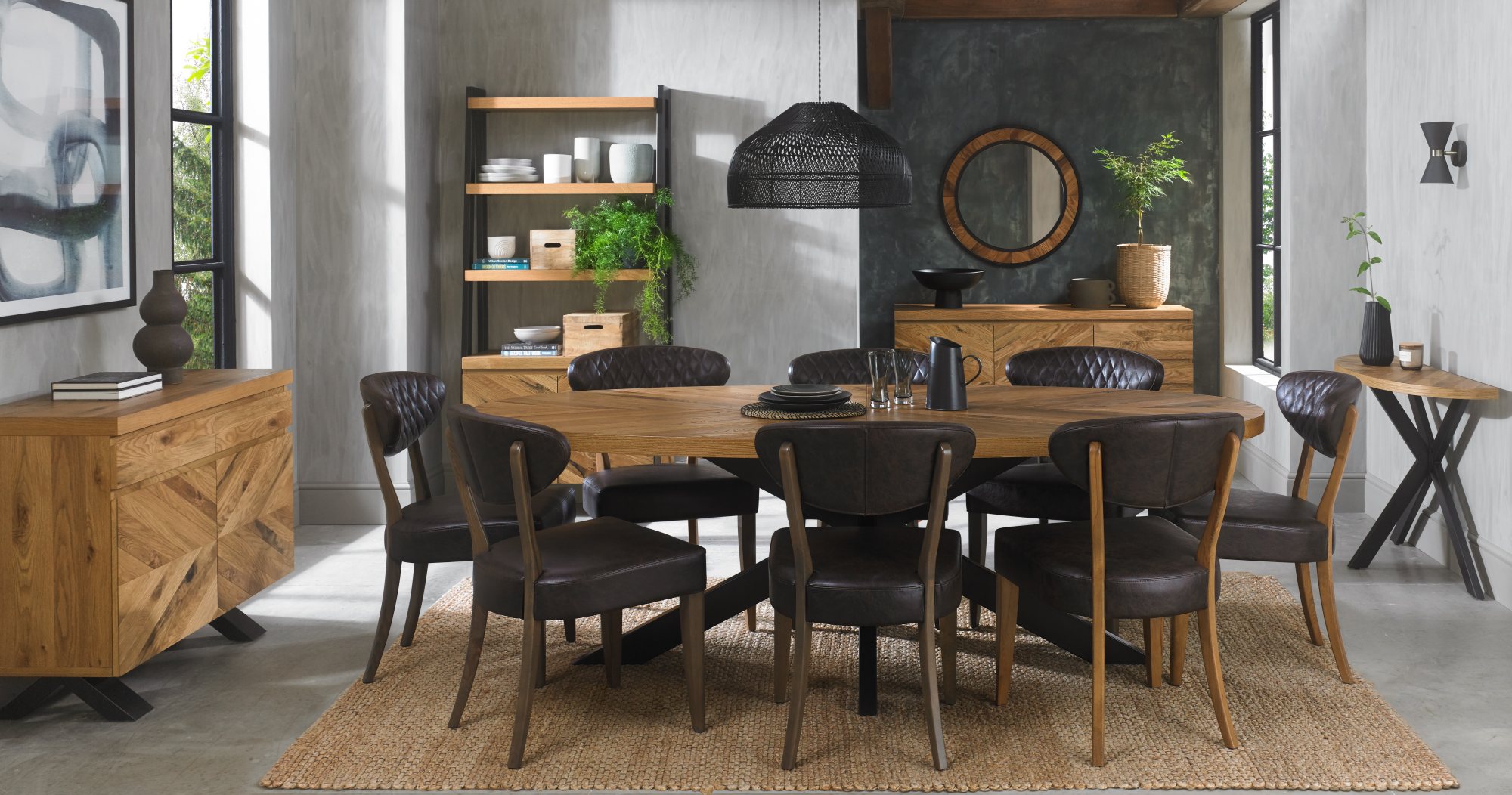 Bosco - Rustic Oak 8 Seater Dining Table