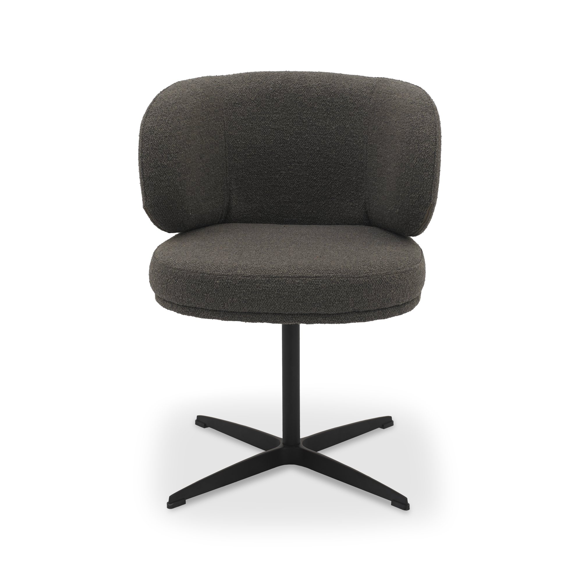 Marcel - Swivel Dining Chair in Brown Boucle Fabric (Pair)