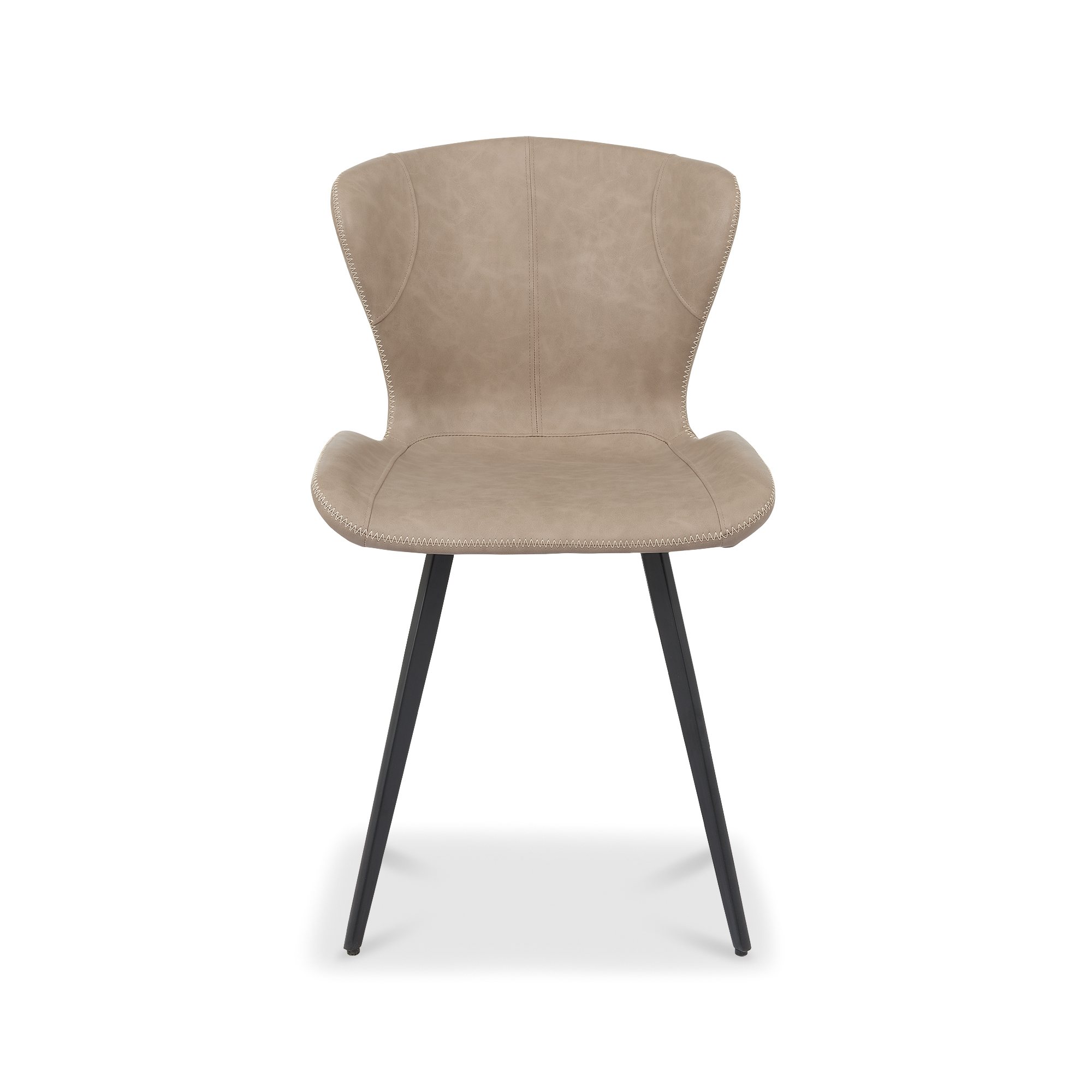 Garcia - Dining Chair in Stone Vintage Faux Leather (Pair)