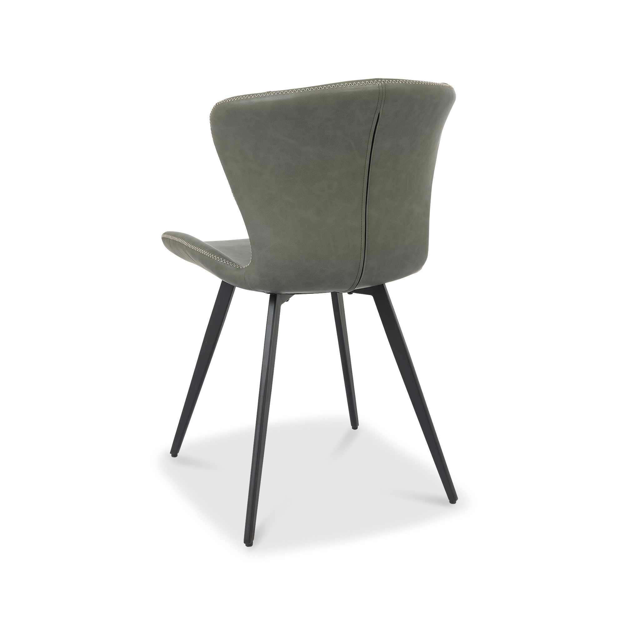 Garcia - Dining Chair in Olive Vintage Faux Leather (Pair)