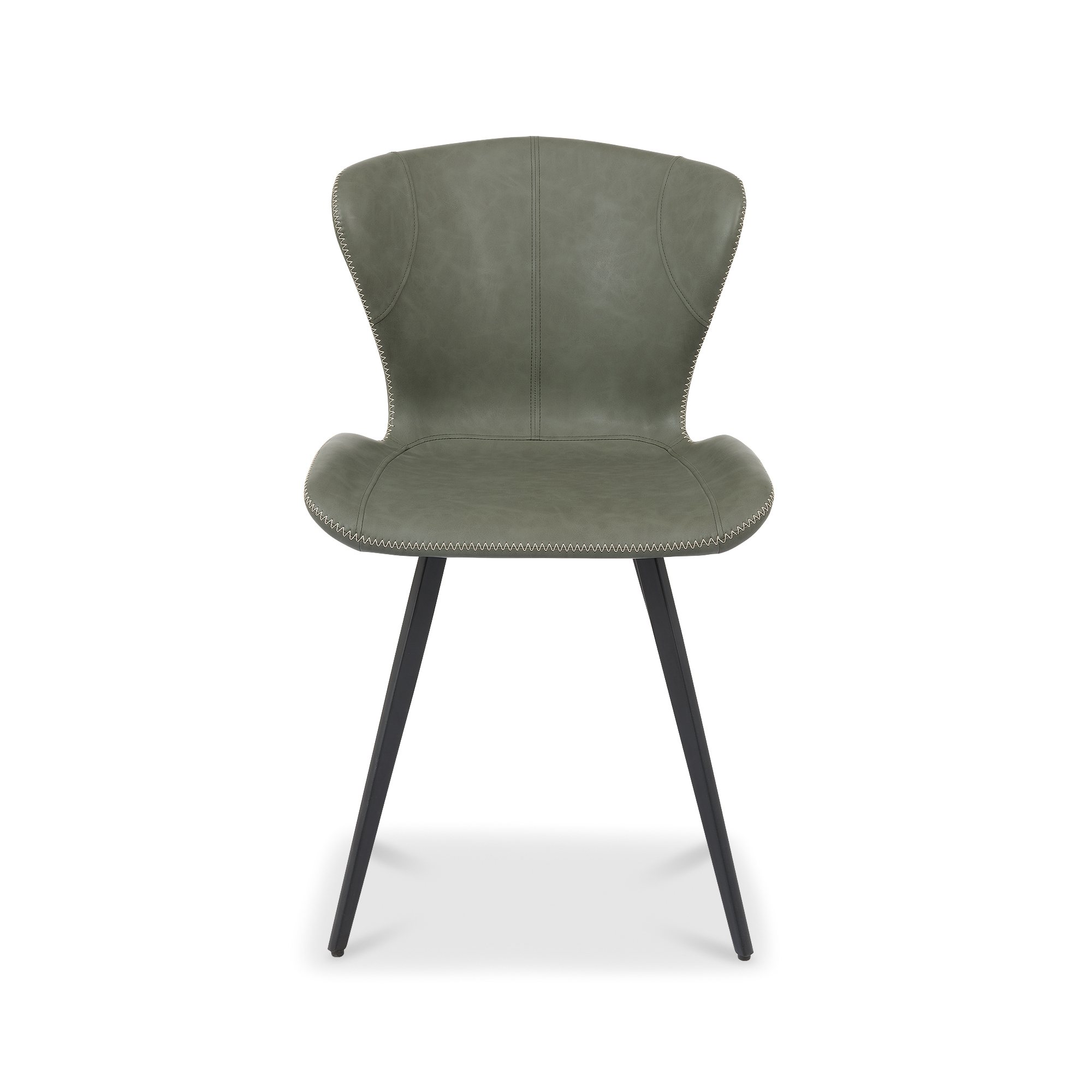 Garcia - Dining Chair in Olive Vintage Faux Leather (Pair)