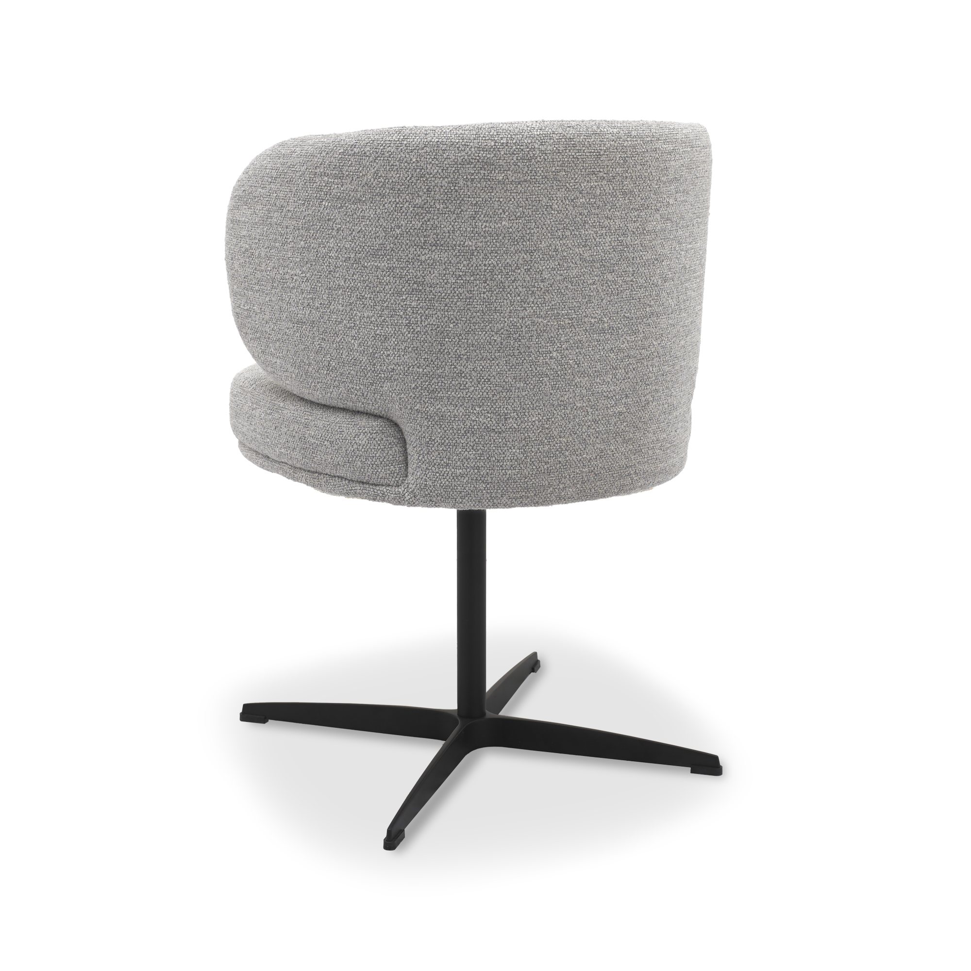 Marcel - Swivel Dining Chair in Light Grey Boucle Fabric (Pair)