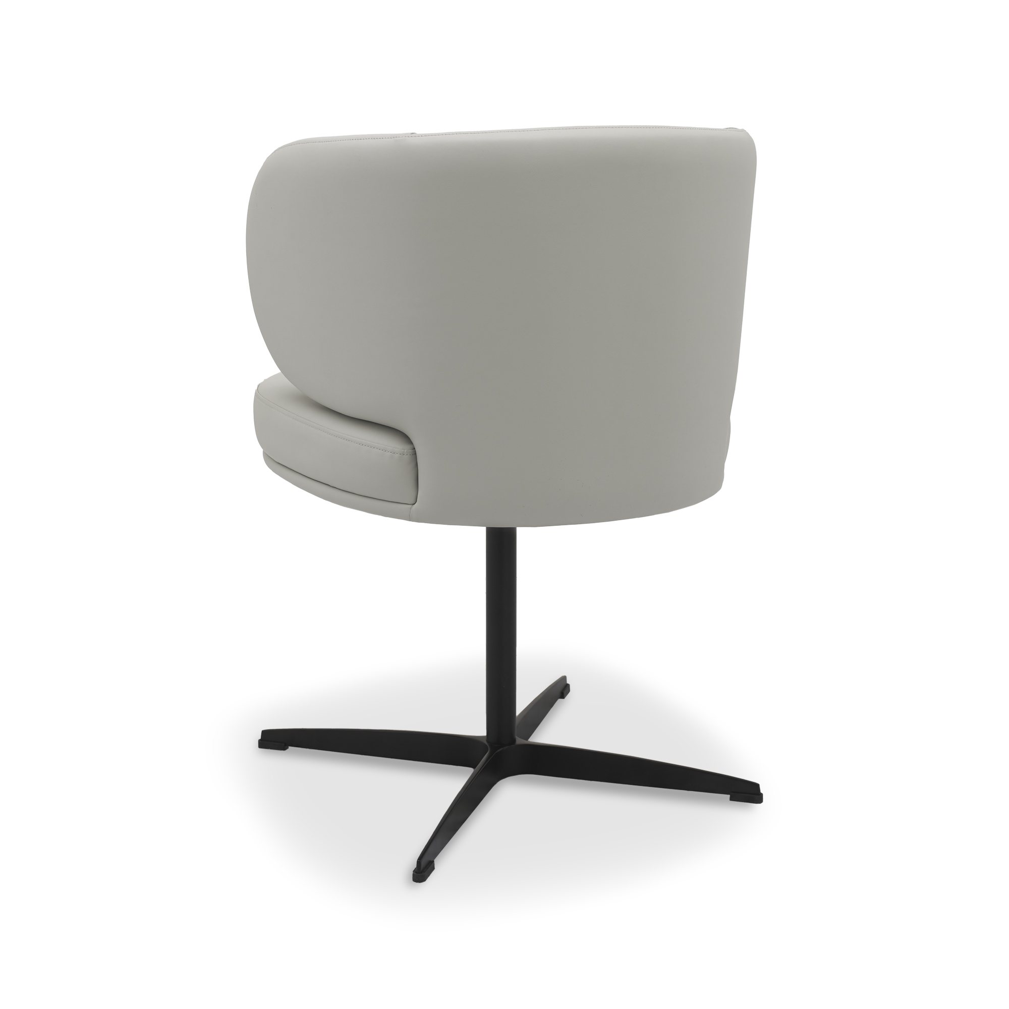 Marcel - Swivel Dining Chair in Light Grey Faux Leather (Pair)