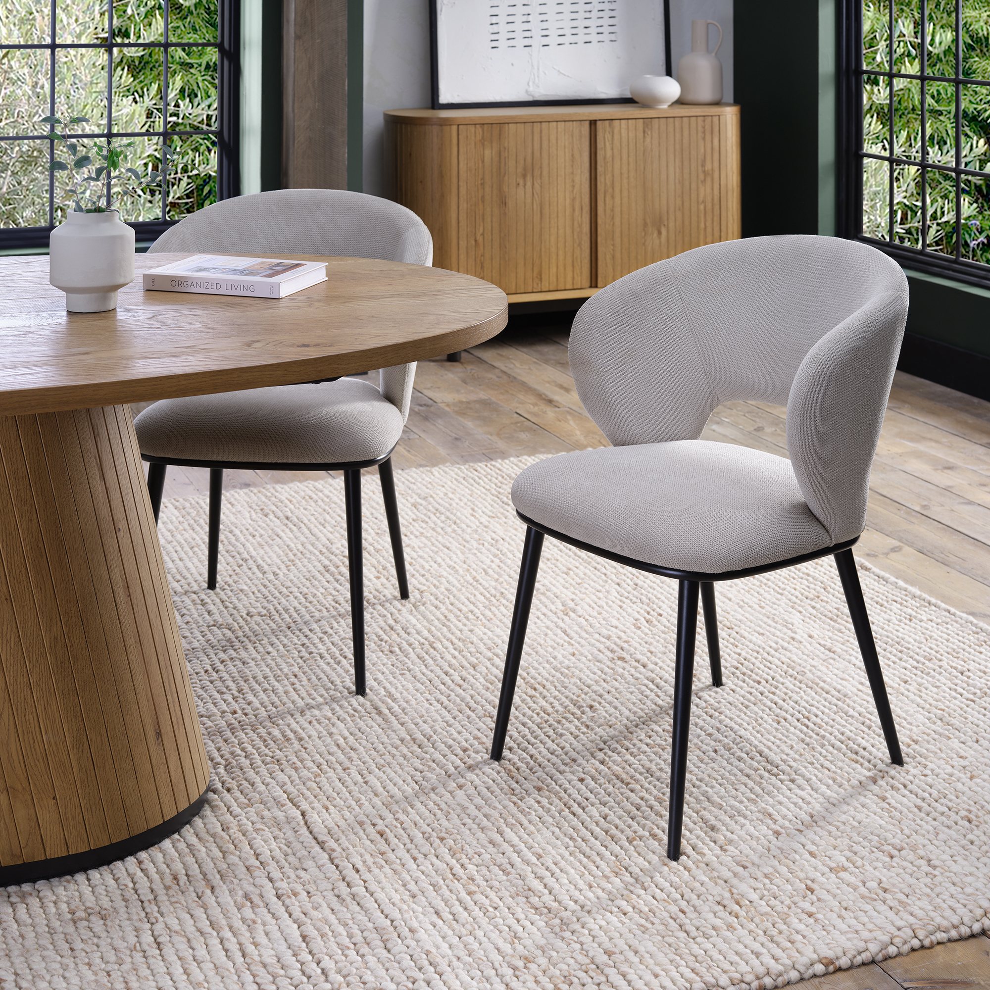 Luca - Dining Chair in Beige Fabric (Pair)