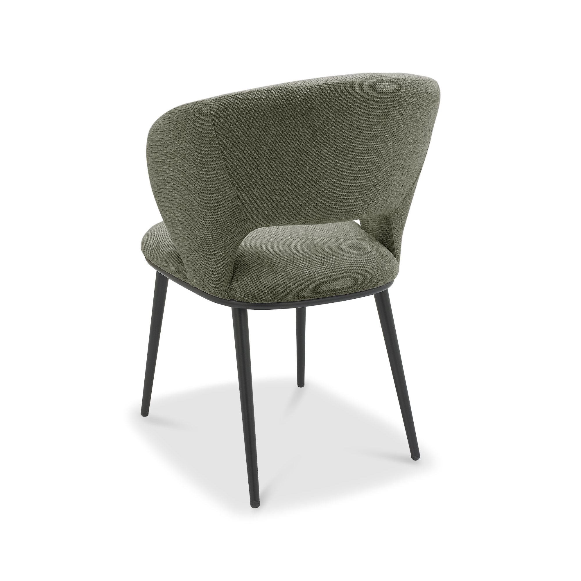 Luca - Dining Chair in Green Fabric (Pair)
