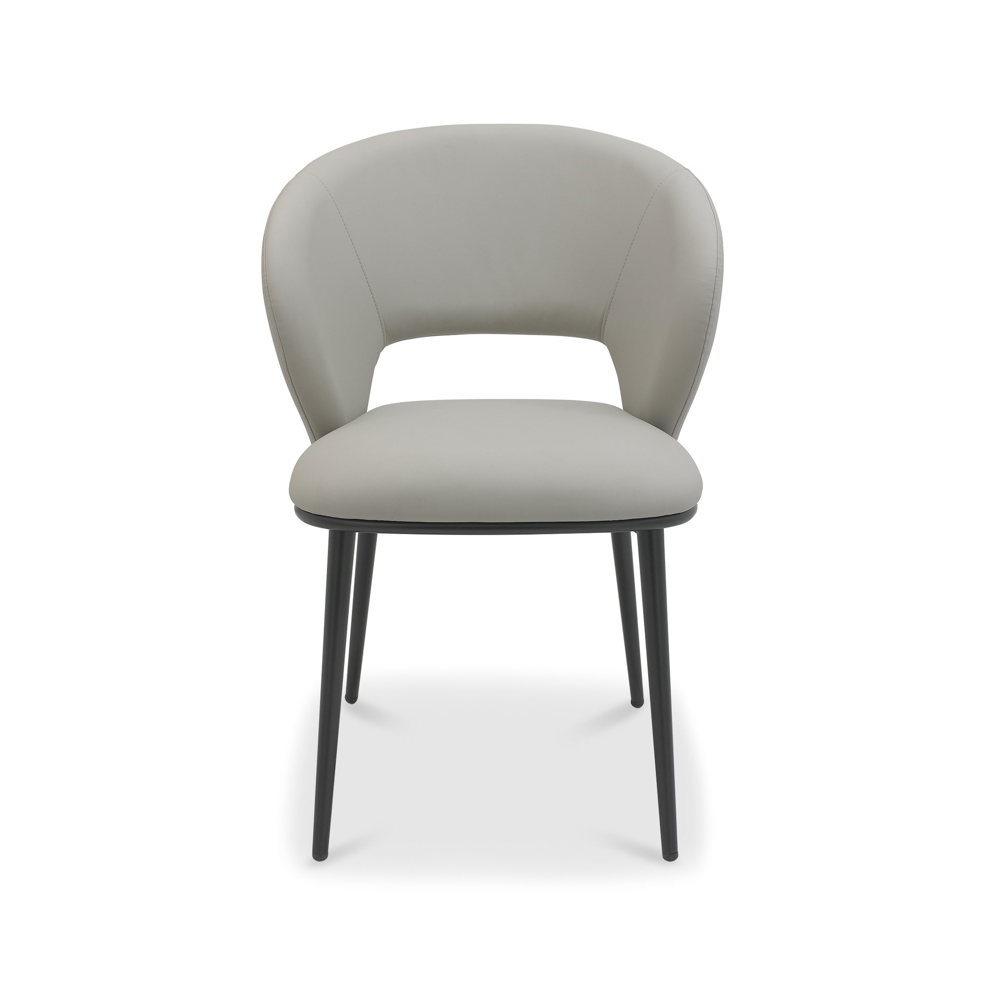 Luca - Dining Chair in Light Grey Faux Leather (Pair)