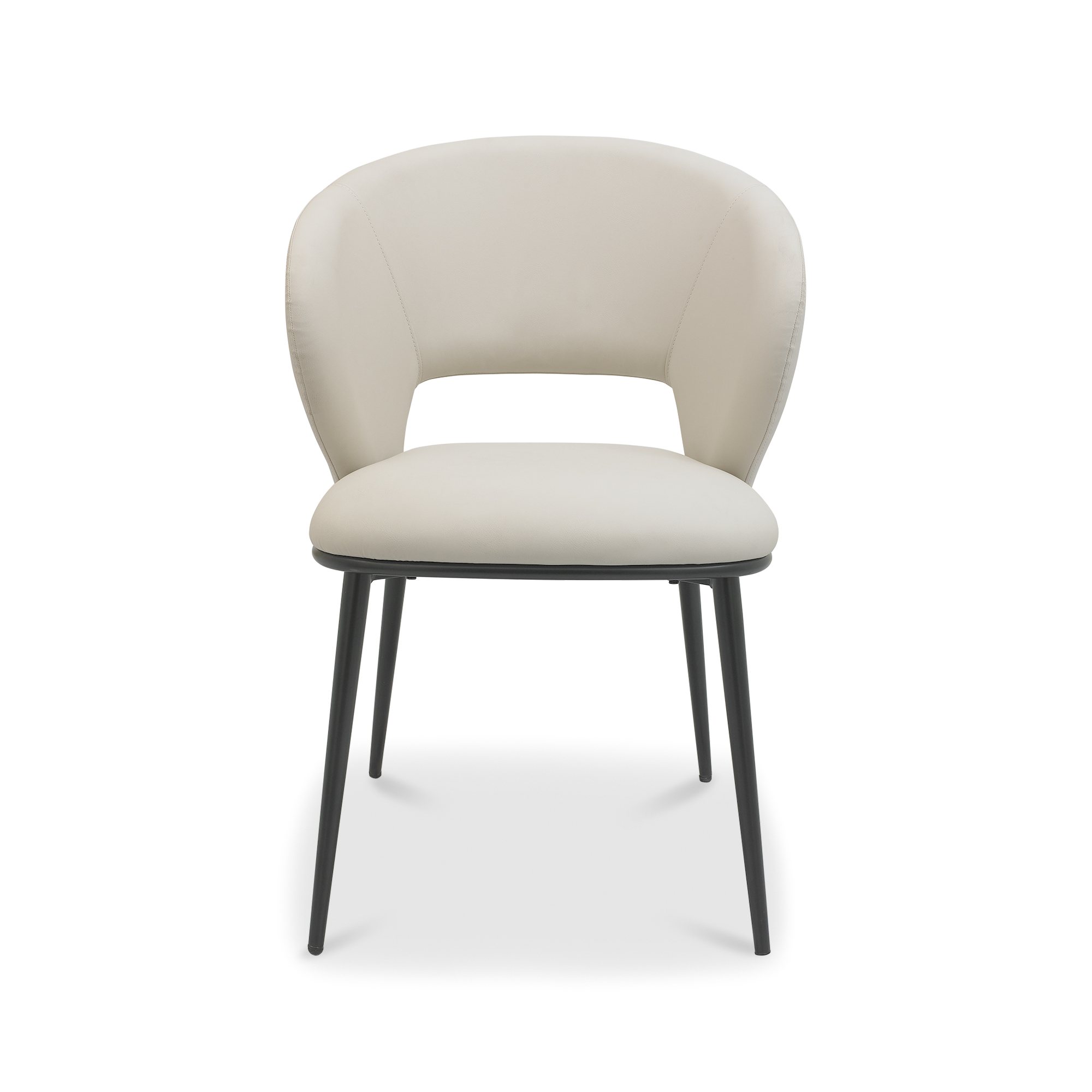 Luca - Dining Chair in Ivory Faux Leather (Pair)