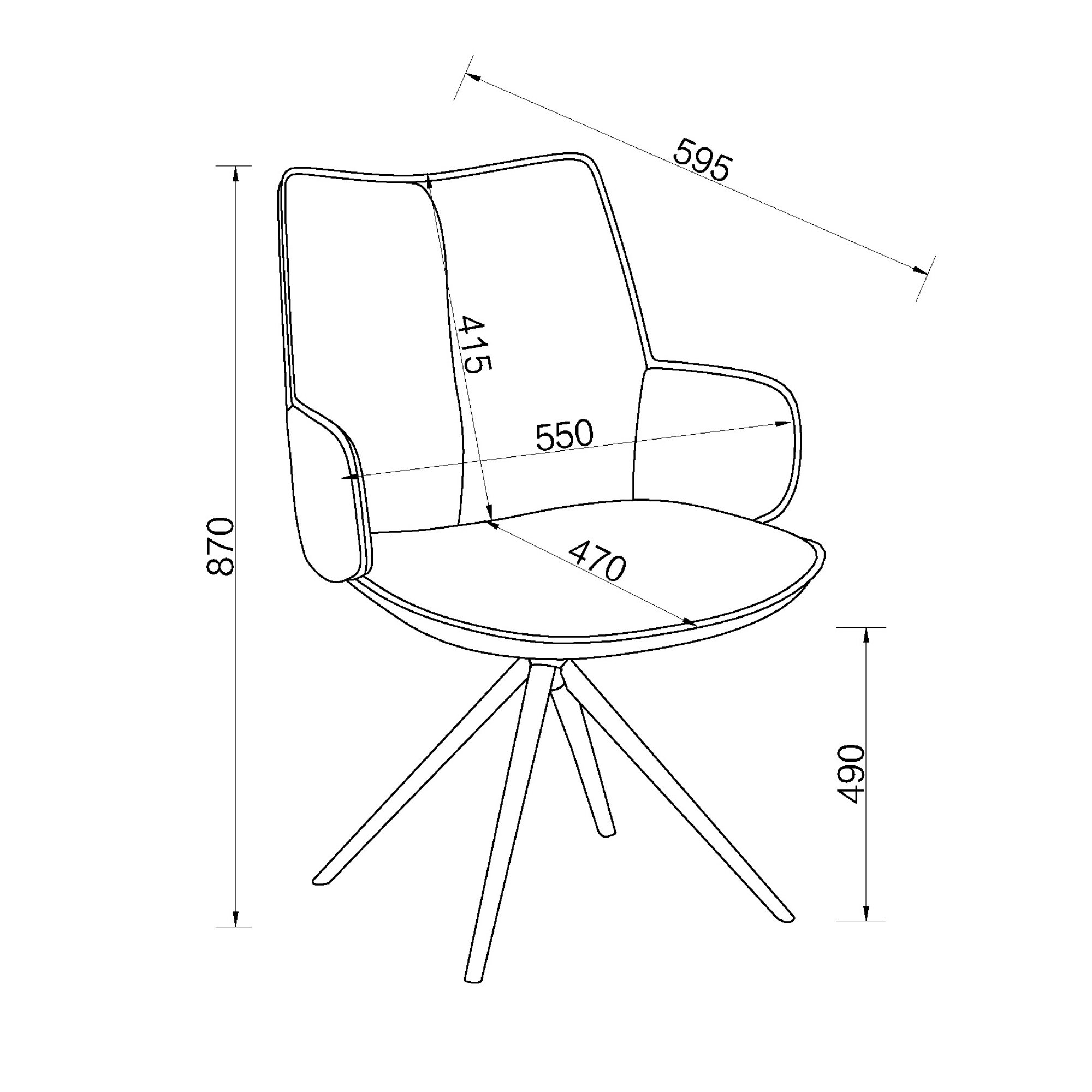 Rowan - Swivel Chair in Light Grey Faux Leather