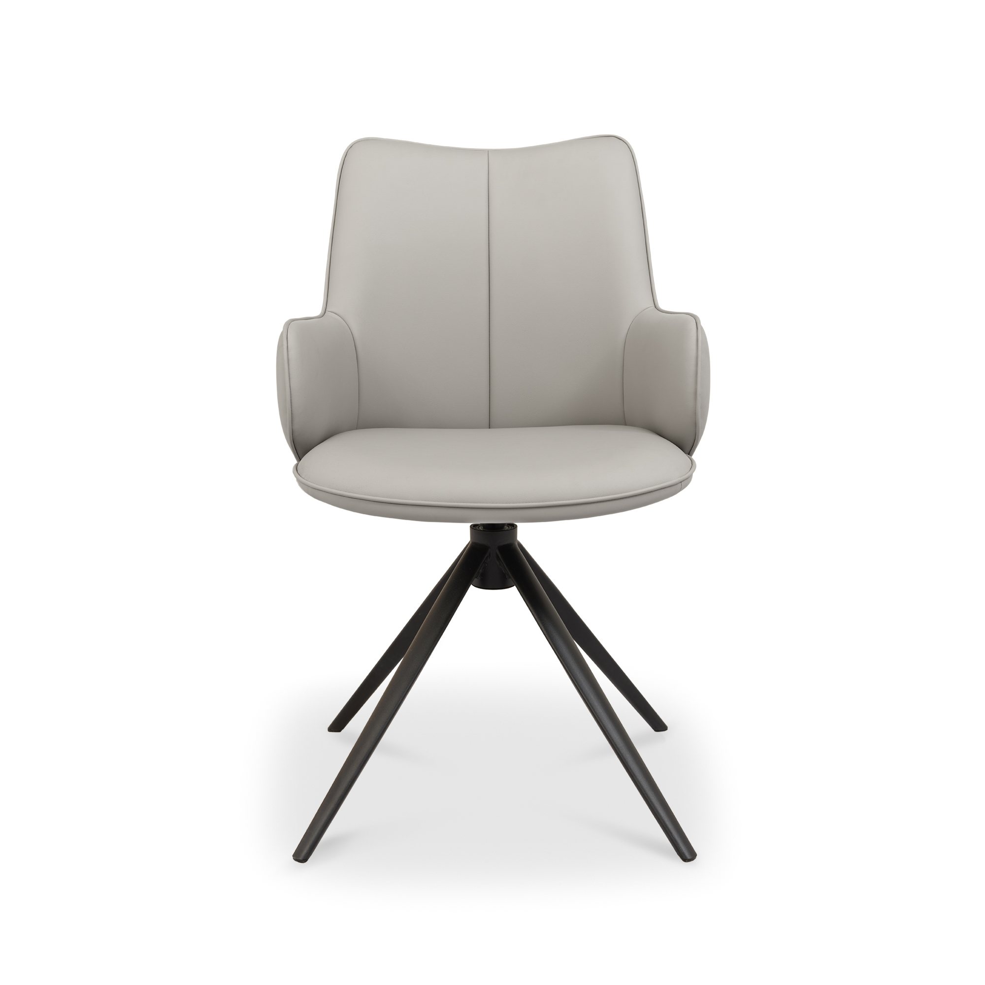 Rowan - Swivel Chair in Light Grey Faux Leather