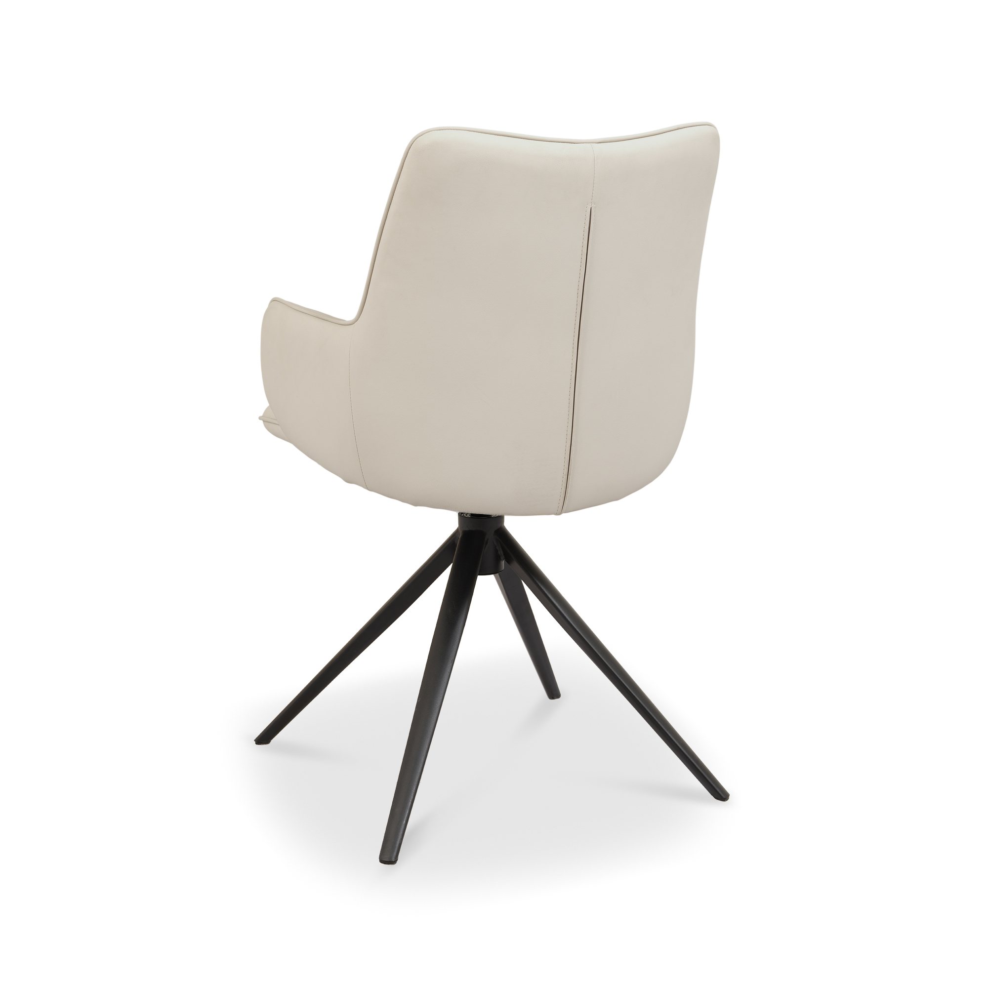 Rowan - Swivel Chair in Ivory Faux Leather