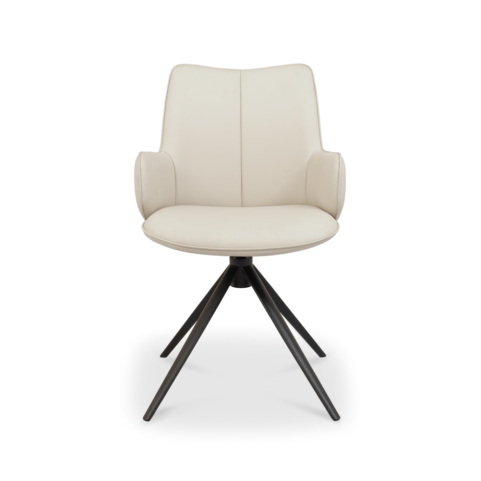 Rowan - Swivel Chair in Ivory Faux Leather