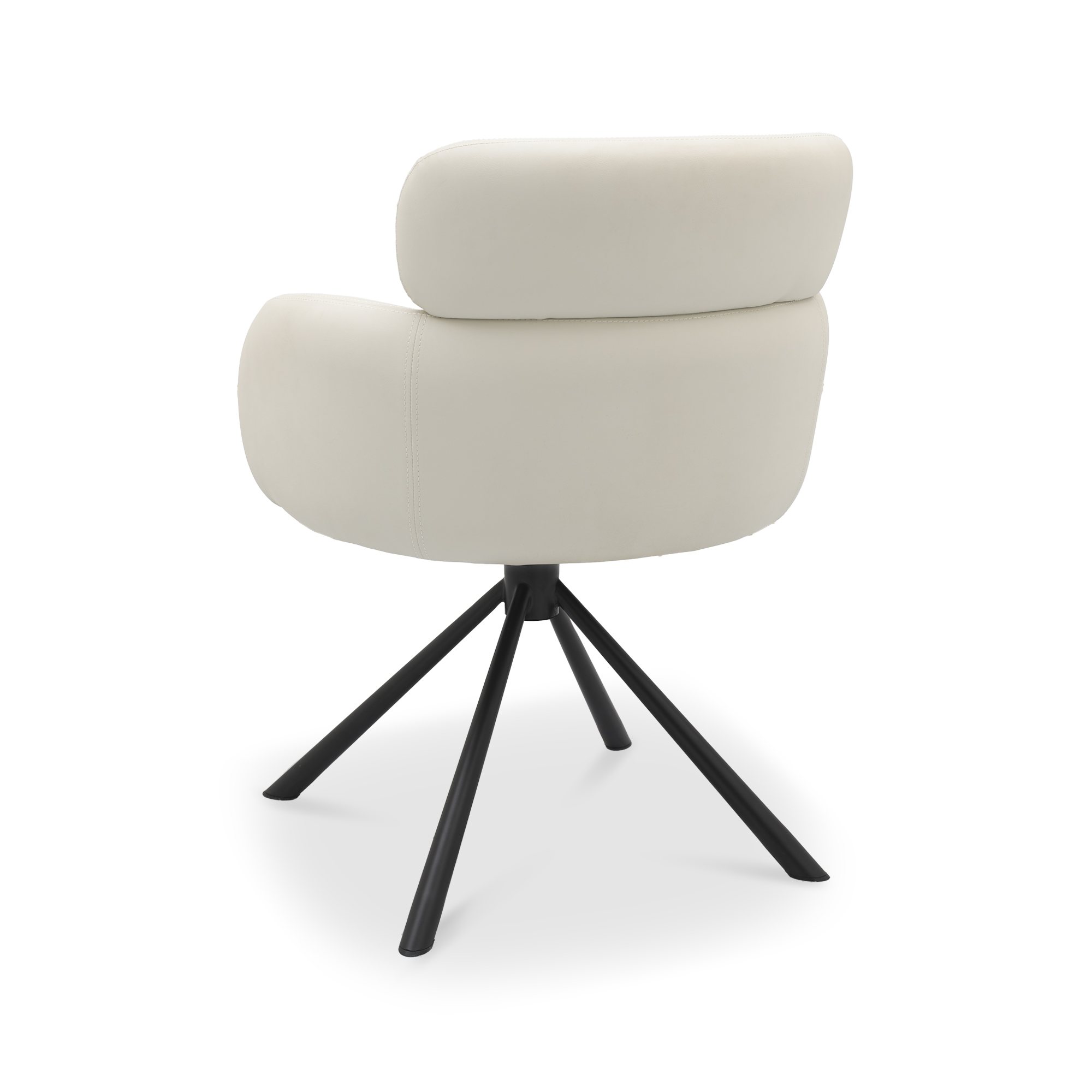 Hudson - Swivel Chair in Ivory Faux Leather