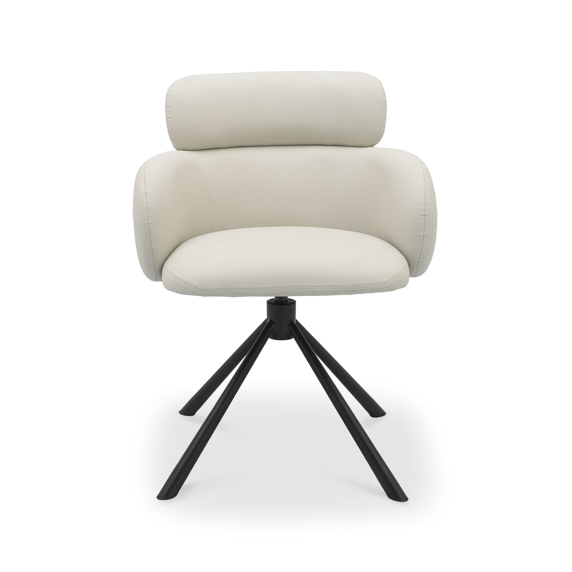 Hudson - Swivel Chair in Ivory Faux Leather