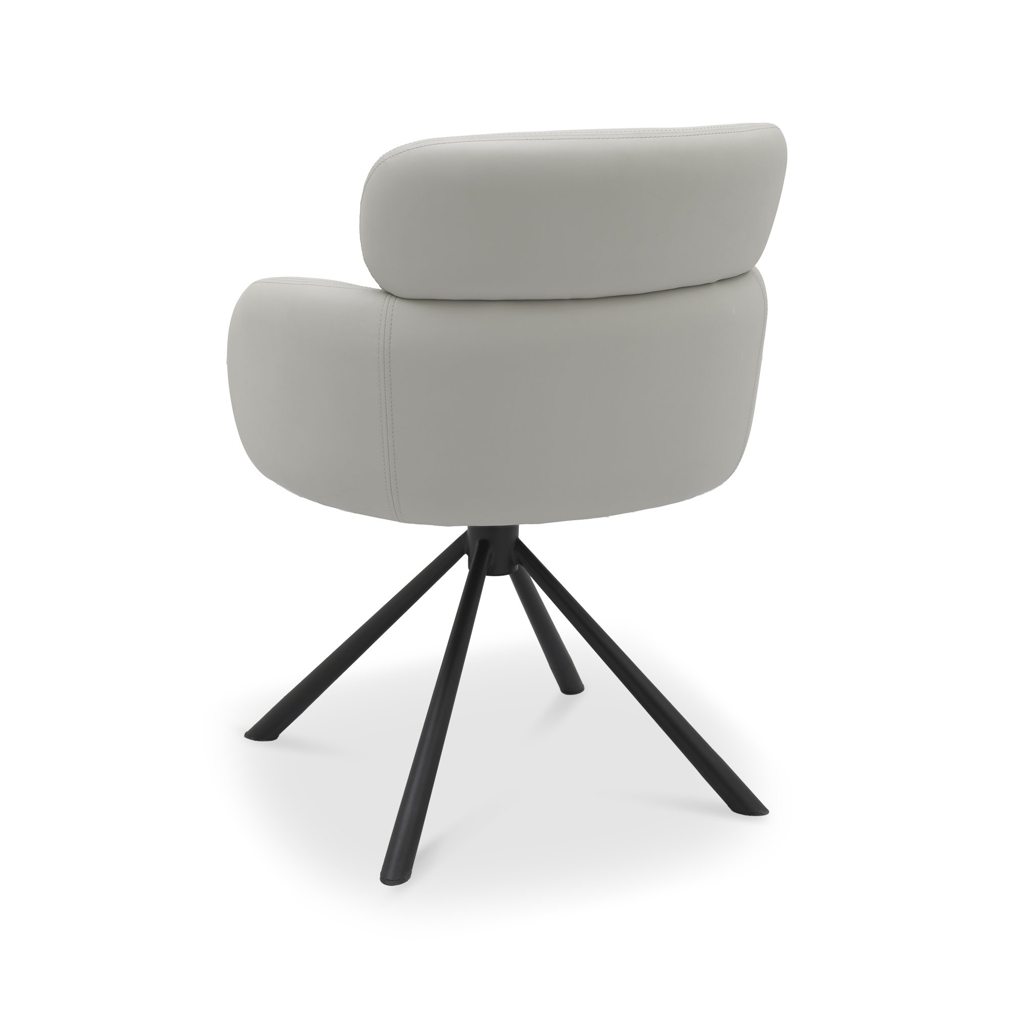 Hudson - Swivel Chair in Light Grey Faux Leather