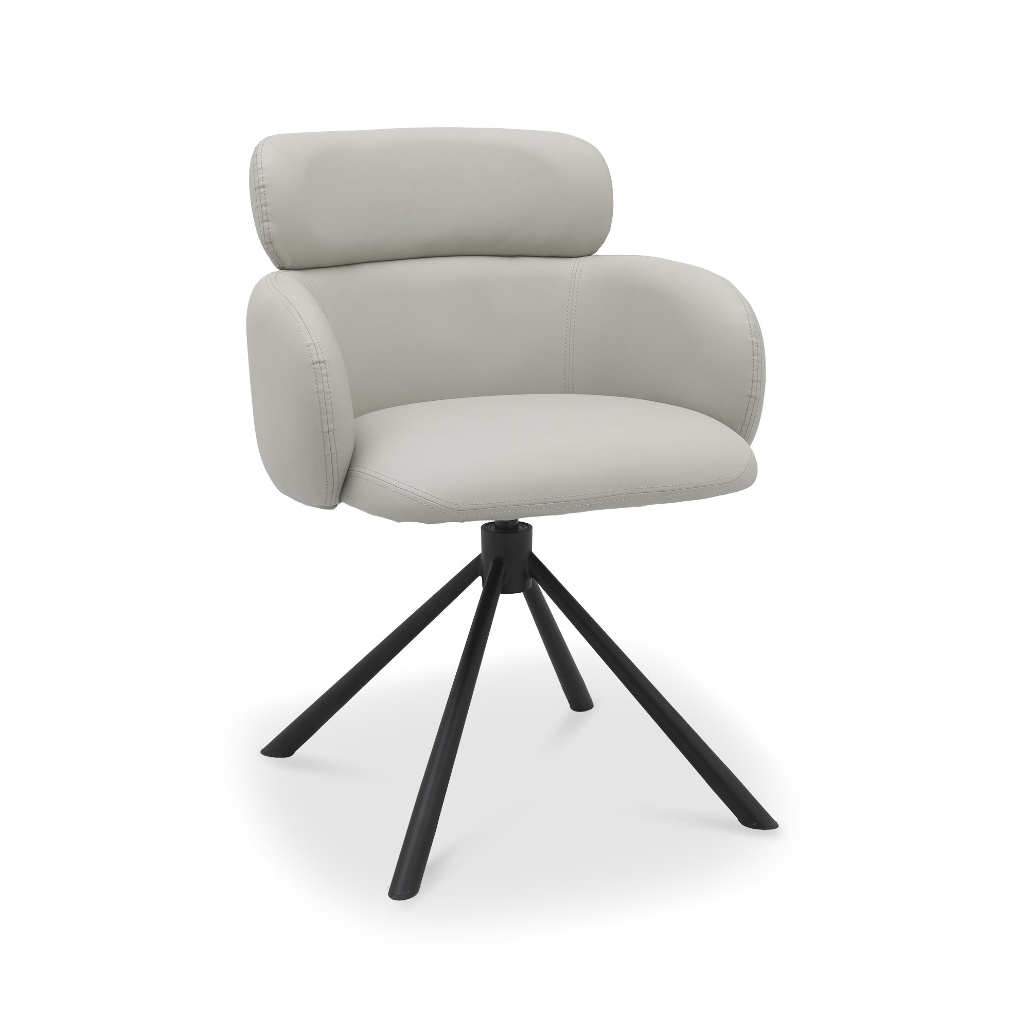 Hudson - Swivel Chair in Light Grey Faux Leather
