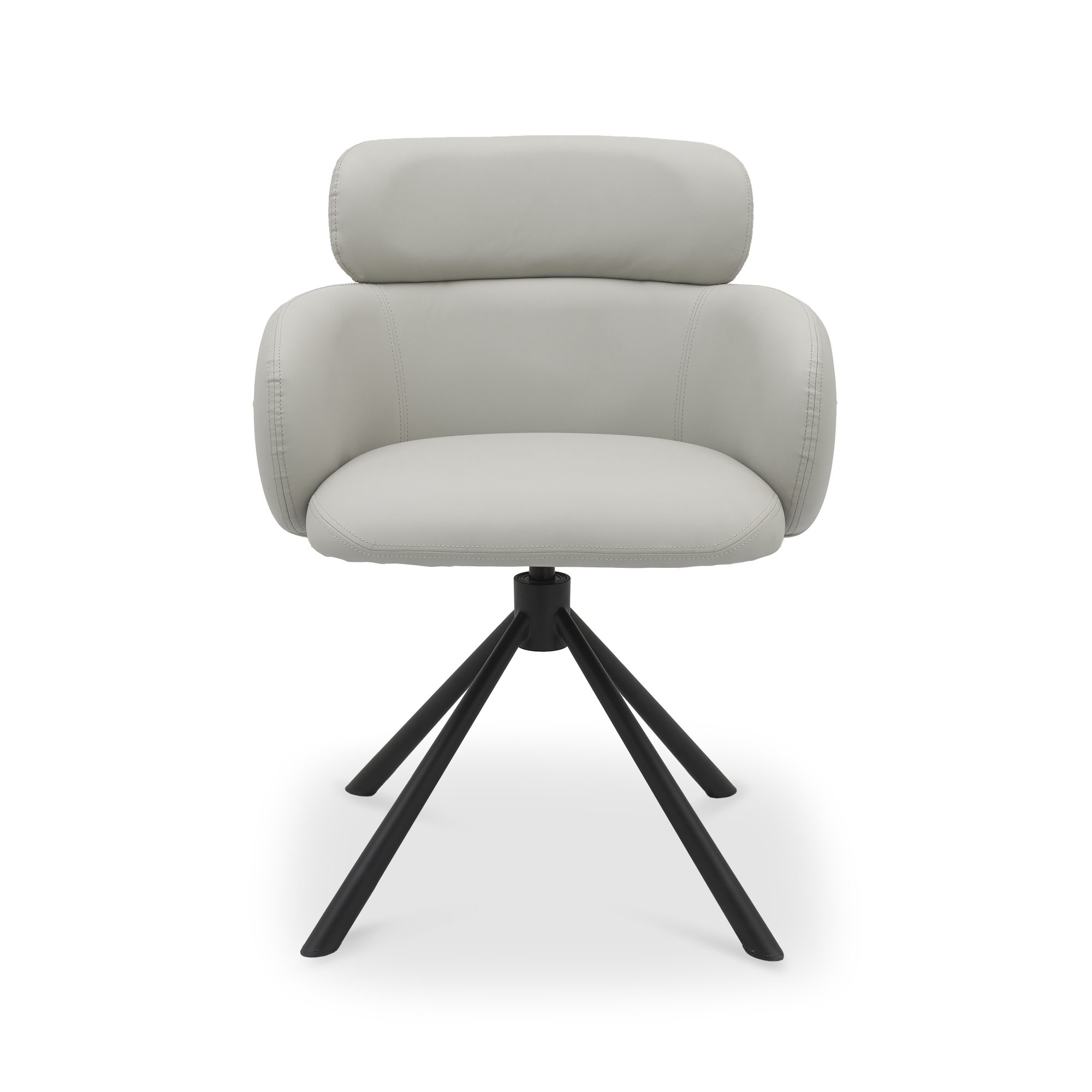 Hudson - Swivel Chair in Light Grey Faux Leather
