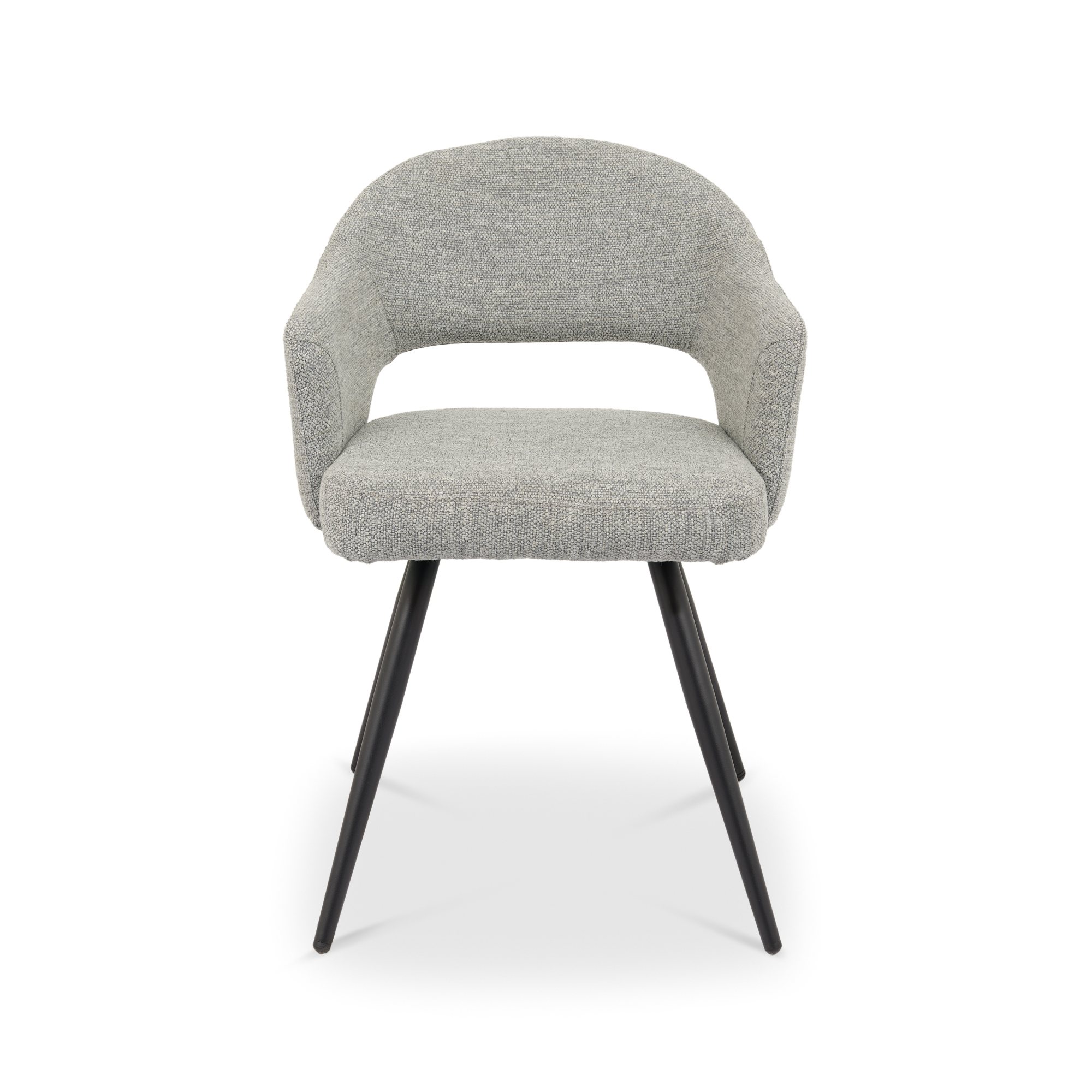 Sterling - Dining Chair in Light Grey Boucle Fabric (Pair)