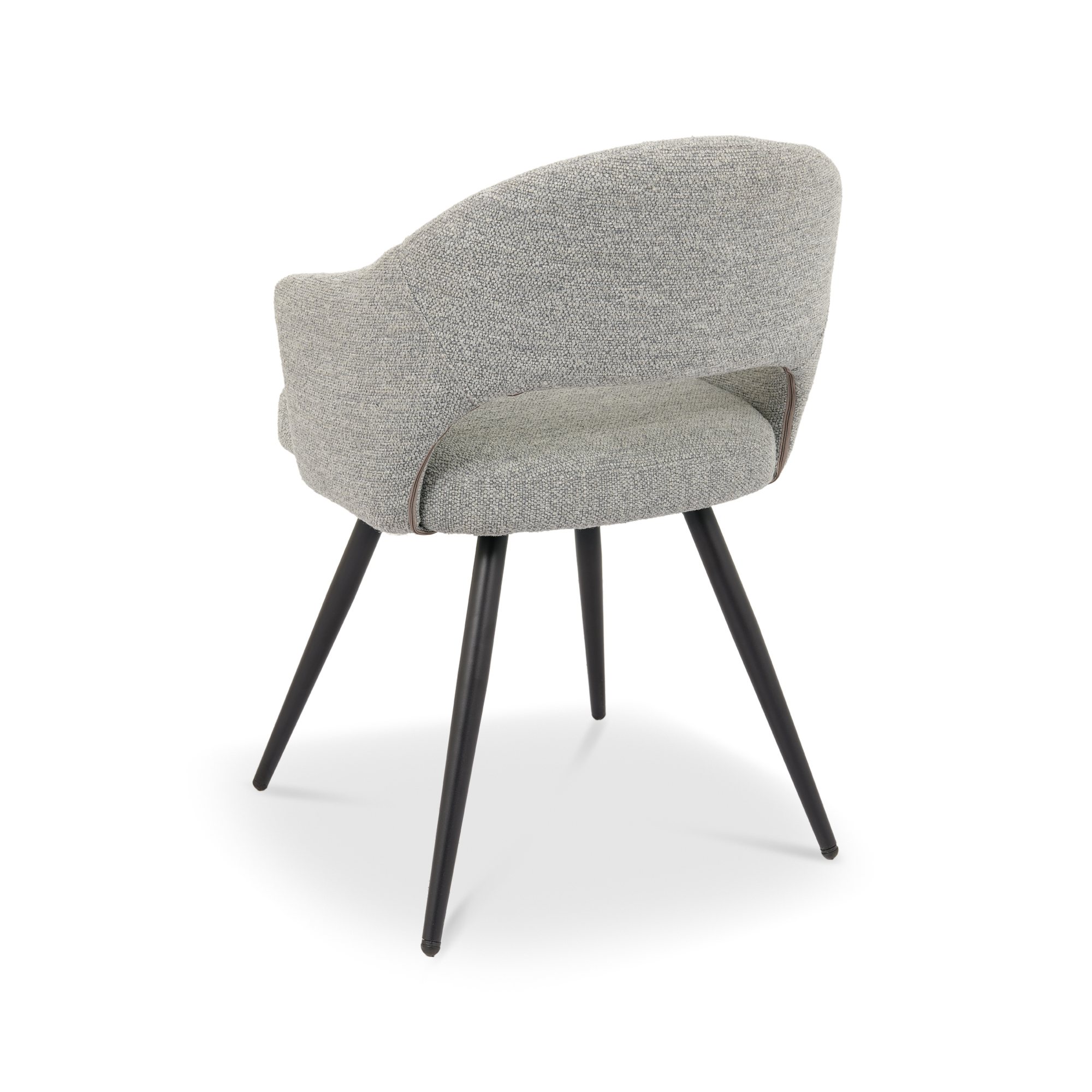 Sterling - Dining Chair in Light Grey Boucle Fabric (Pair)