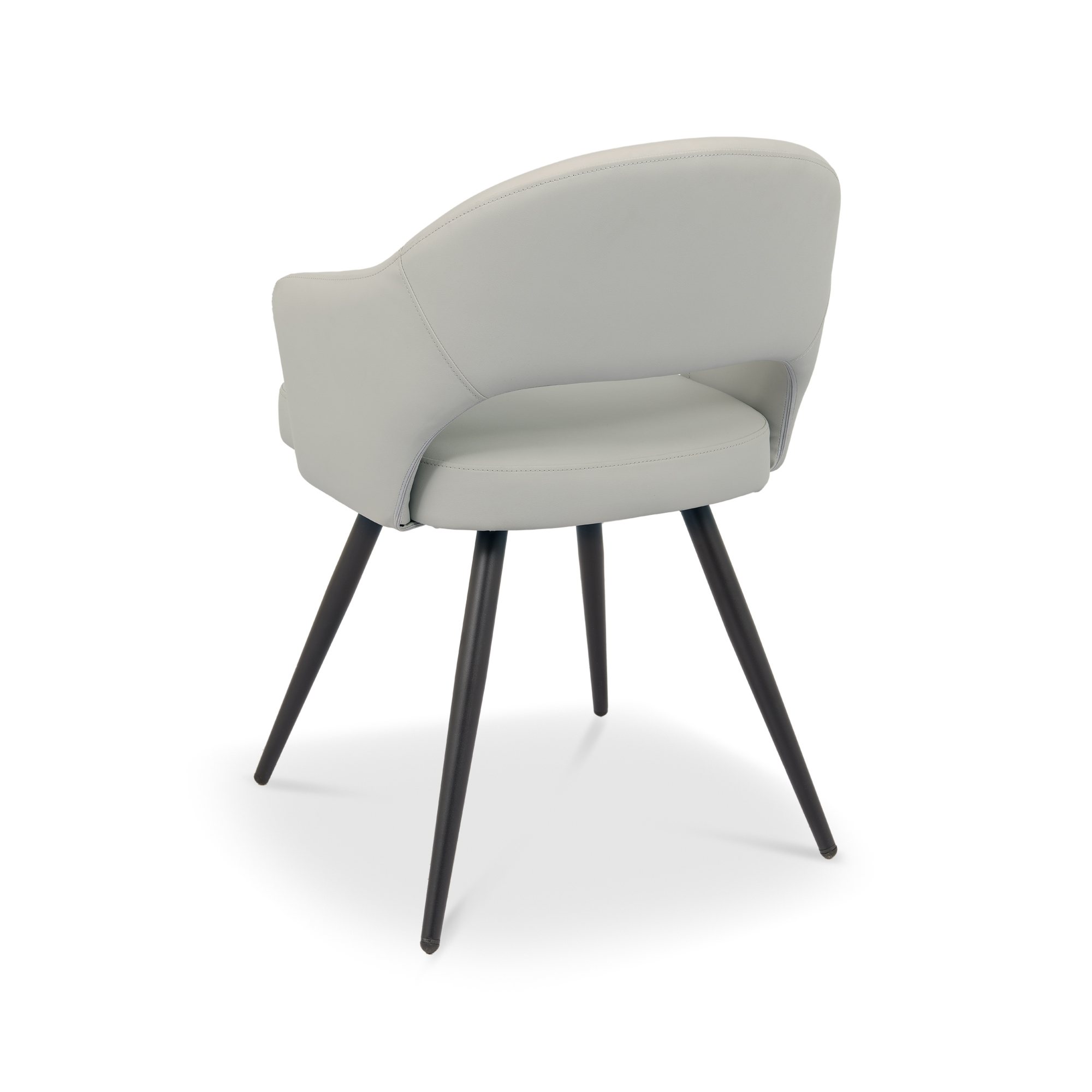 Sterling - Dining Chair in Light Grey Faux Leather (Pair)