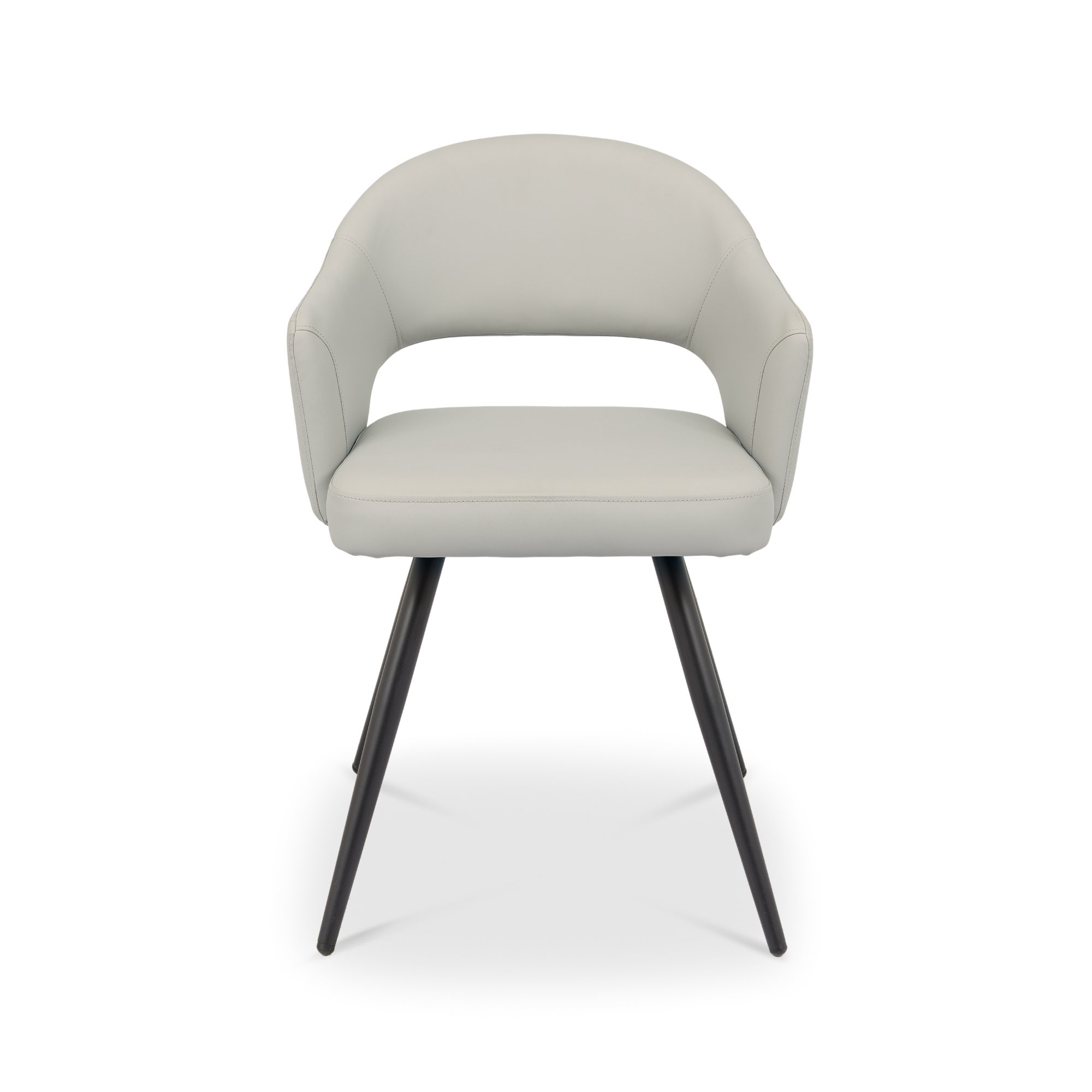 Sterling - Dining Chair in Light Grey Faux Leather (Pair)