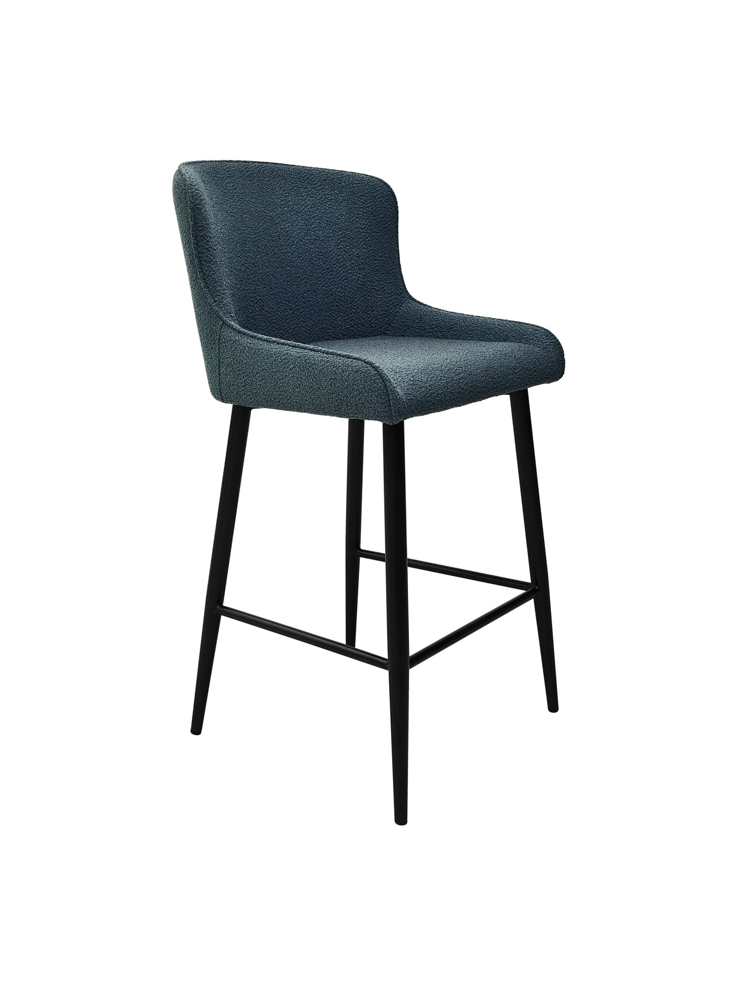 Rubens - Bar Stool in Blue Boucle Fabric (Pair)