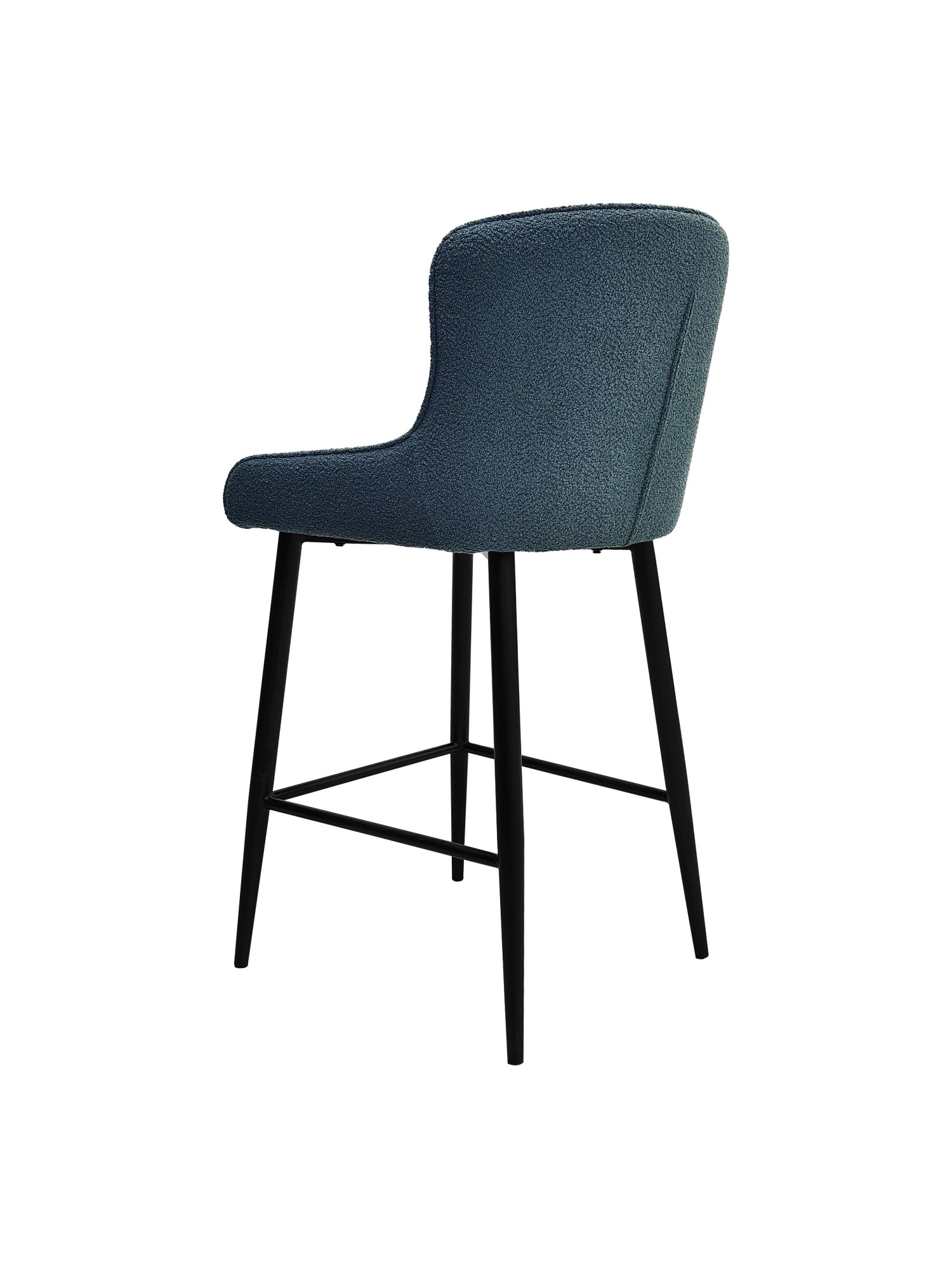 Rubens - Bar Stool in Blue Boucle Fabric (Pair)