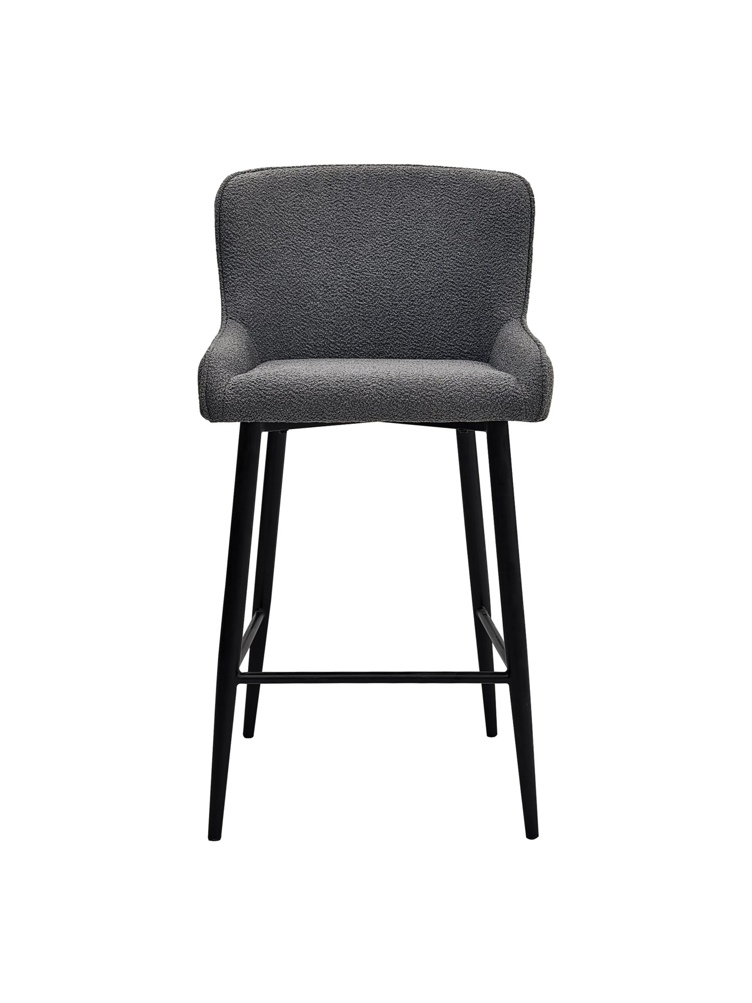 Rubens - Bar Stool in Grey Boucle Fabric (Pair)