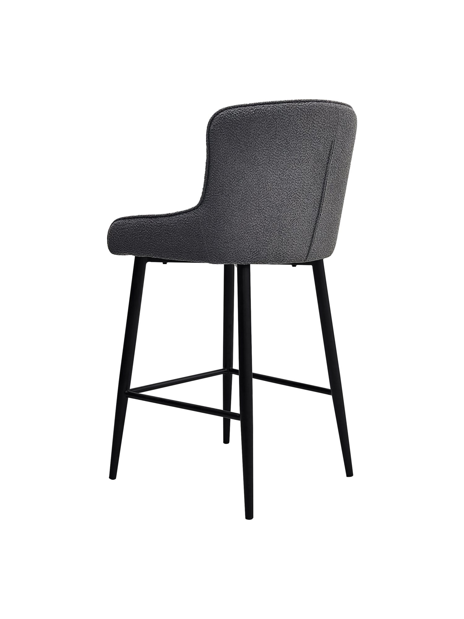 Rubens - Bar Stool in Grey Boucle Fabric (Pair)