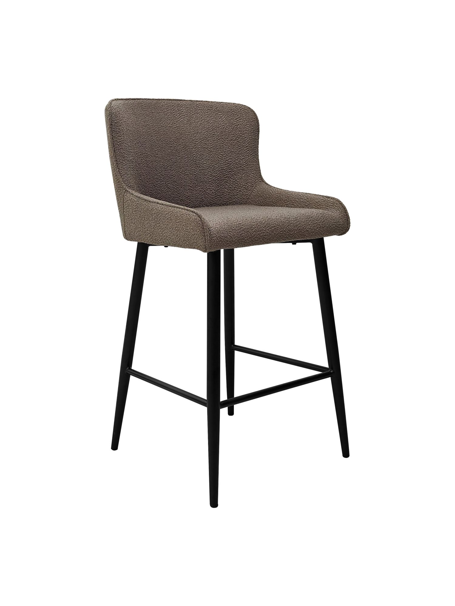 Rubens - Bar Stool in Mocha Beige Boucle Fabric (Pair)