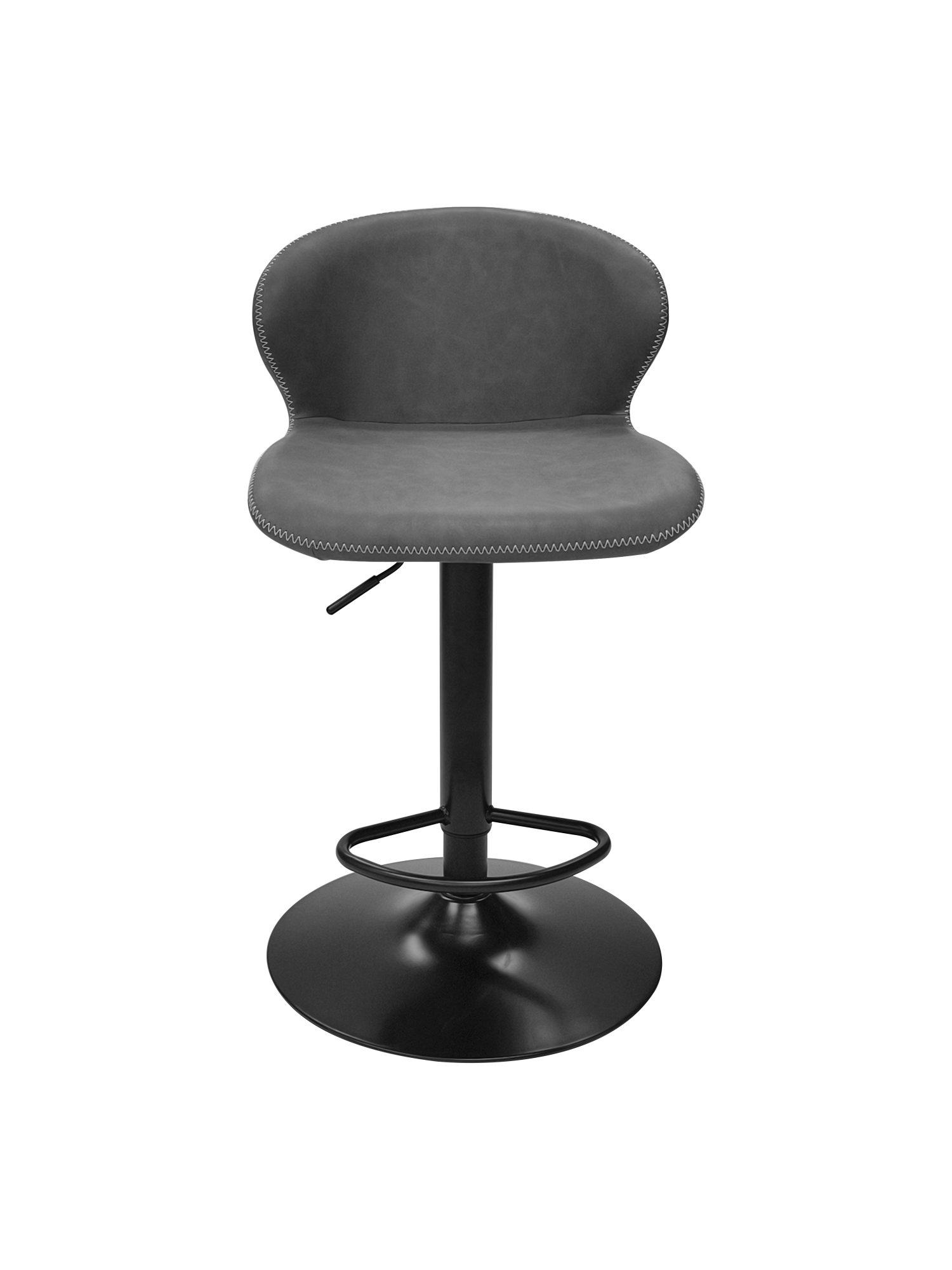 Rosso - Gas Lift Swivel Bar Stool in Dark Grey Vintage Faux Leather