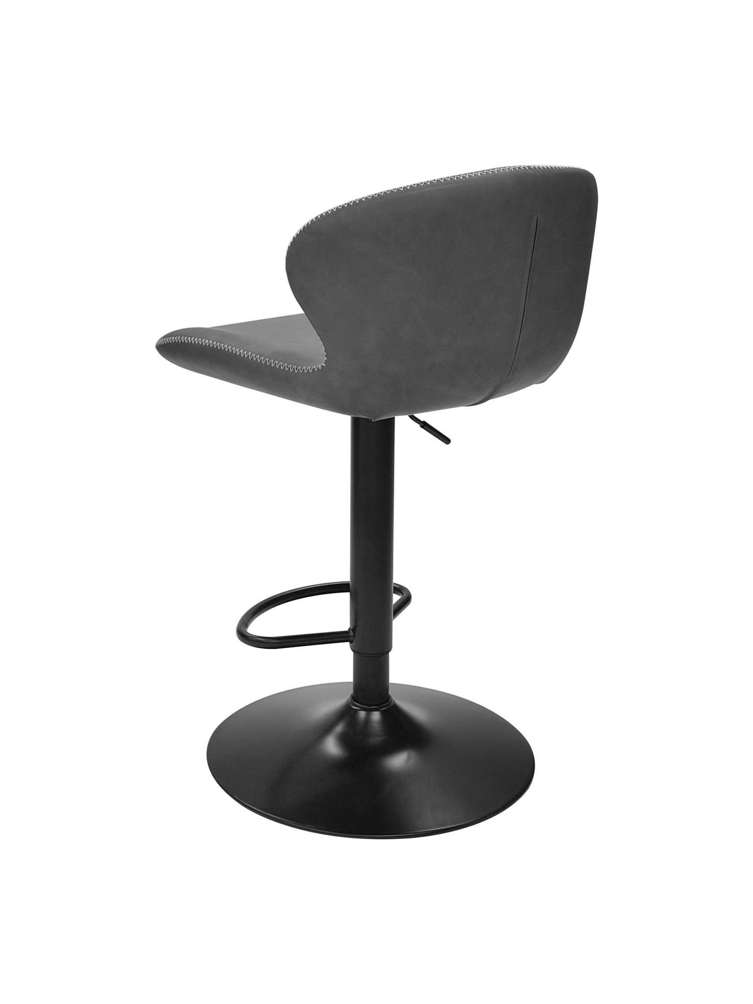 Rosso - Gas Lift Swivel Bar Stool in Dark Grey Vintage Faux Leather