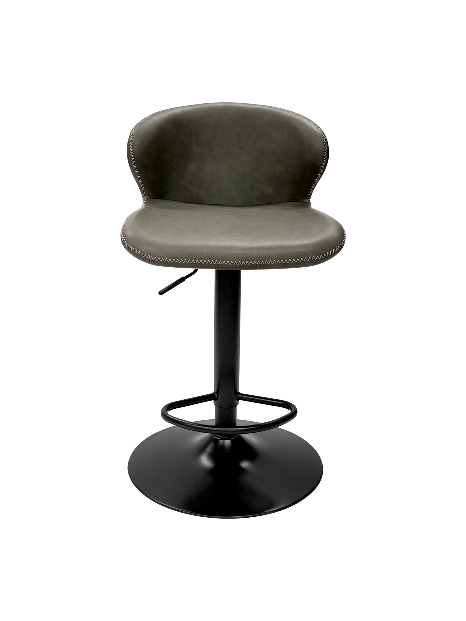 Rosso - Gas Lift Swivel Bar Stool in Olive Vintage Faux Leather