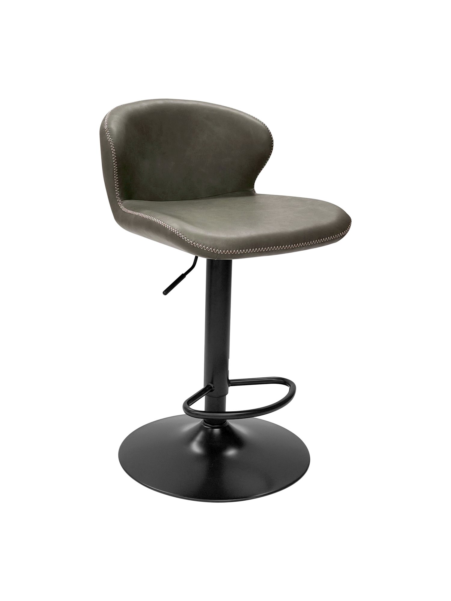 Rosso - Gas Lift Swivel Bar Stool in Olive Vintage Faux Leather