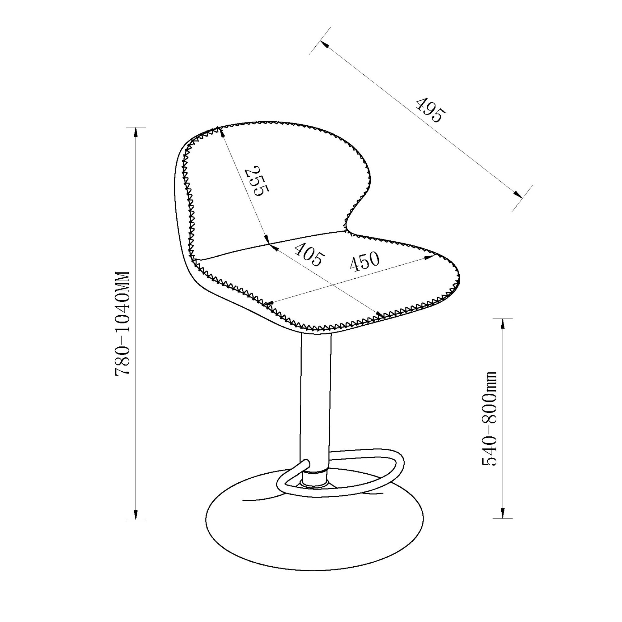 Rosso - Chrome Gas Lift Swivel Bar Stool in Olive Vintage Faux Leather