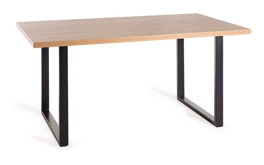 Ramsay - U Leg Oak Effect 6 Seater Dining Table & 6 Grey Velvet Cezanne Dining Chairs