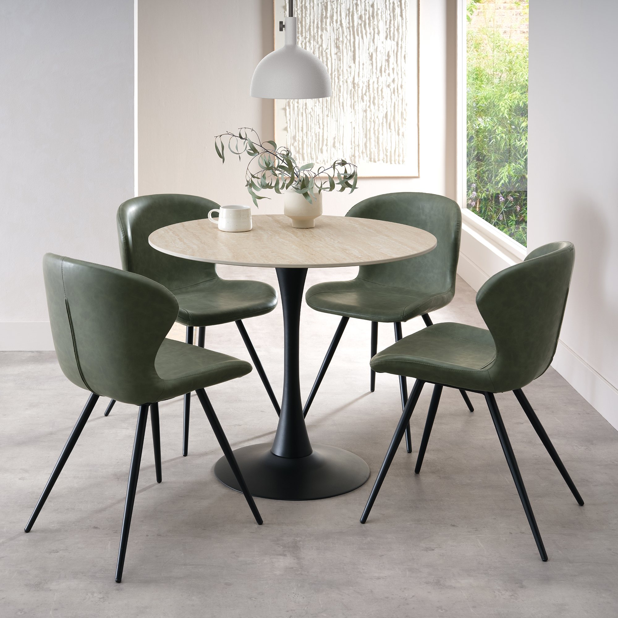 Mason - Beige Ceramic Circular Bistro Table