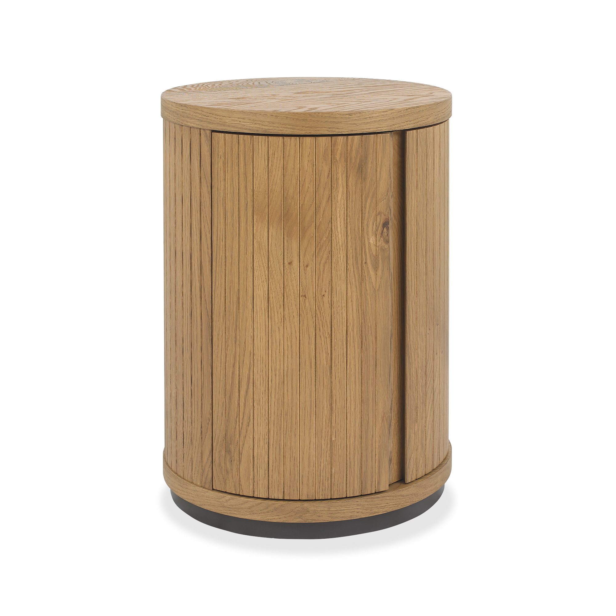 Astra - Rustic Oak Round Lamp Table