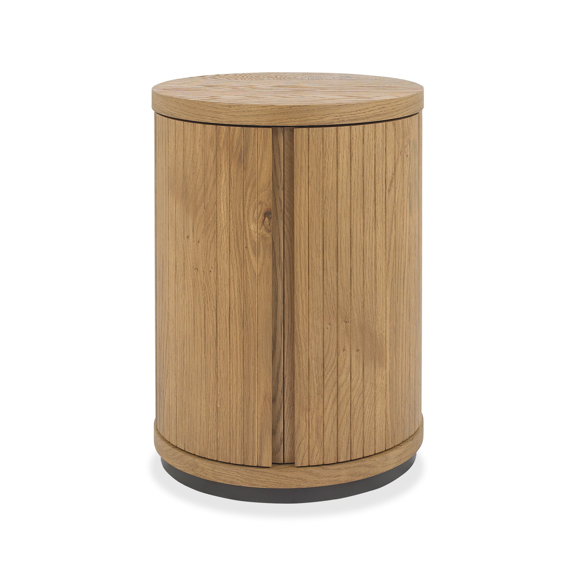 Astra - Rustic Oak Round Lamp Table