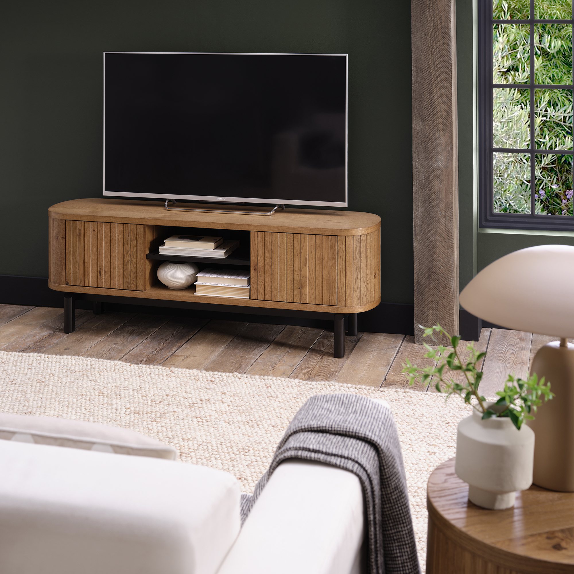 Astra Rustic Oak & Peppercorn Entertainment Unit