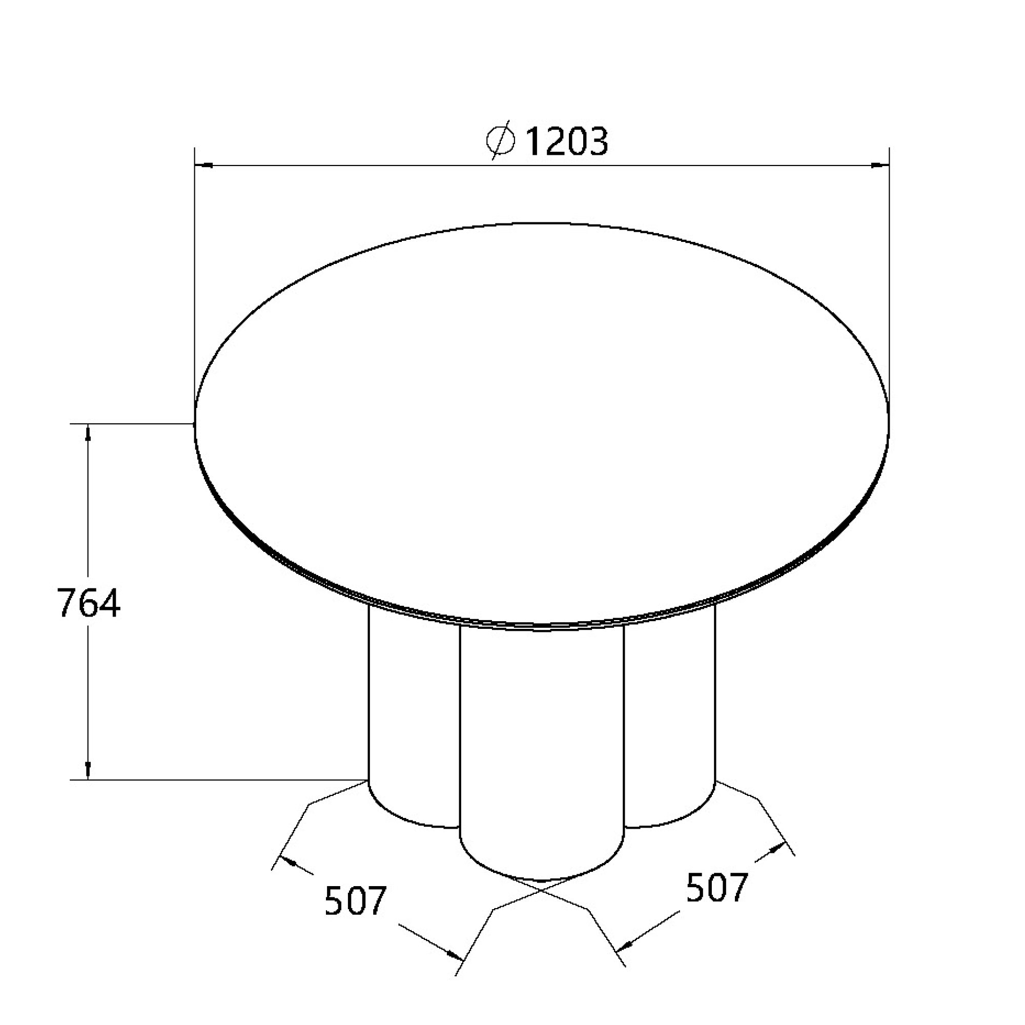 Warren - White Ceramic 4 Seater Round Dining Table with Black Oak Pedestal