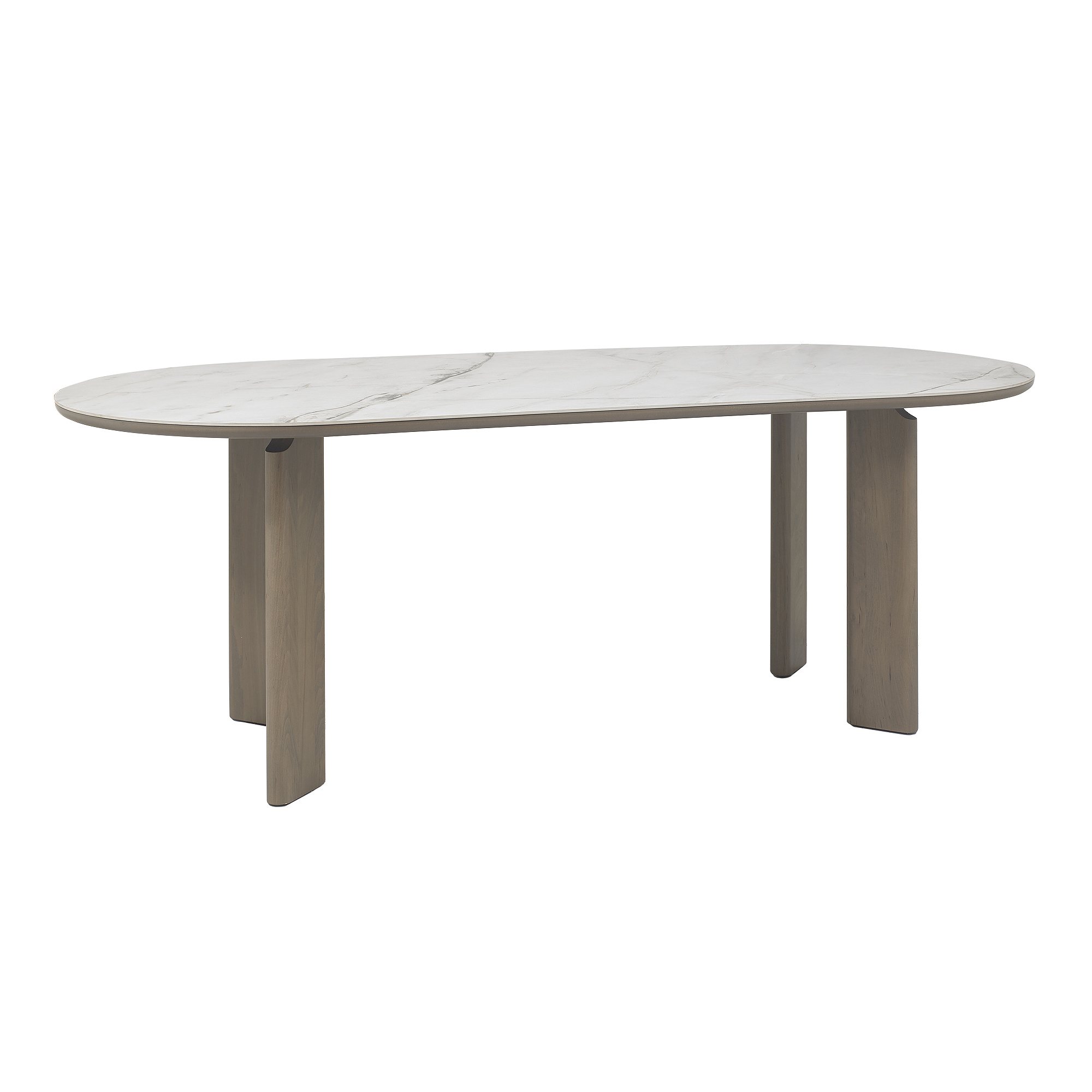 Nova - Grey Oiled Oak Ceramic 6 Seater Dining Table