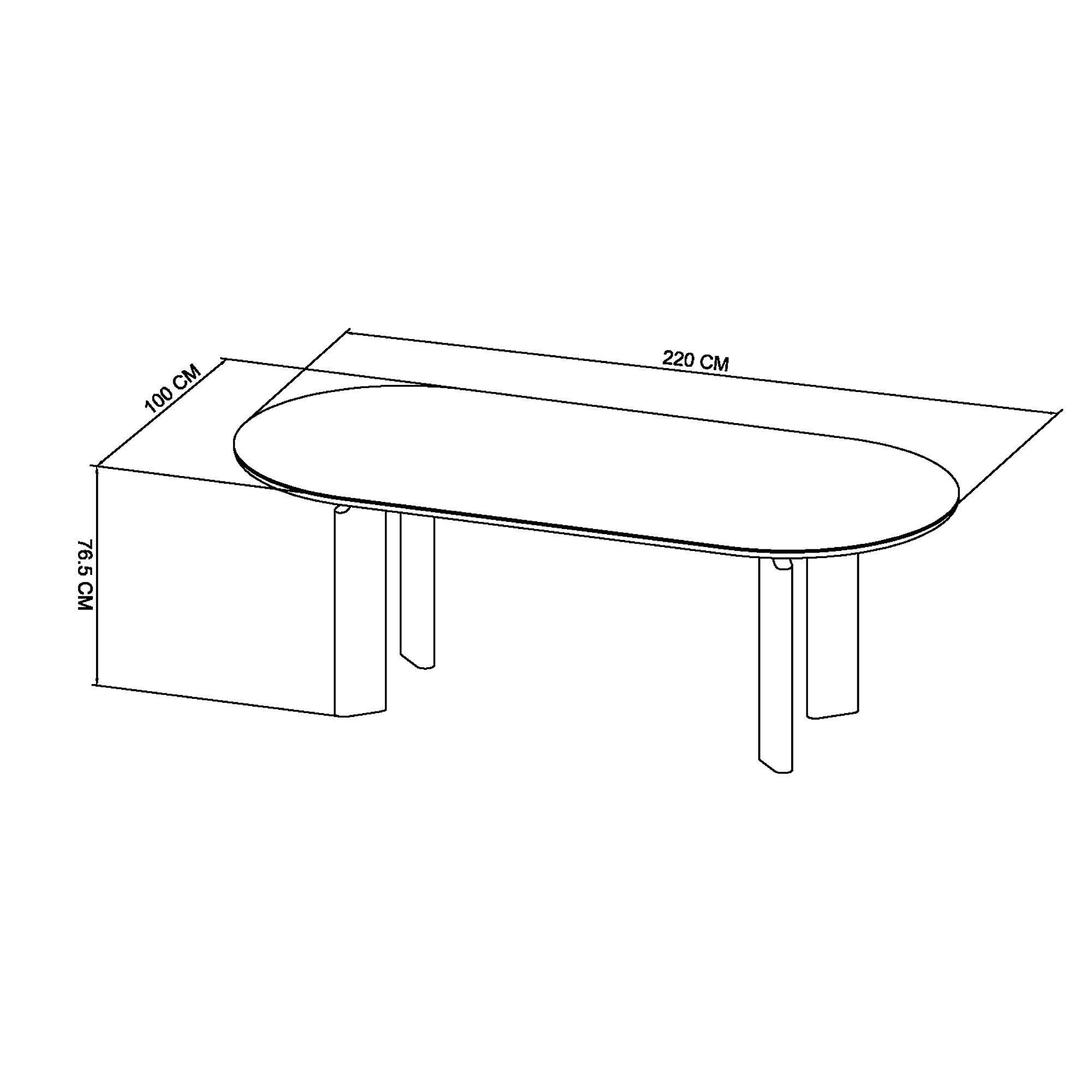 Nova - Grey Oiled Oak Ceramic 6 Seater Dining Table
